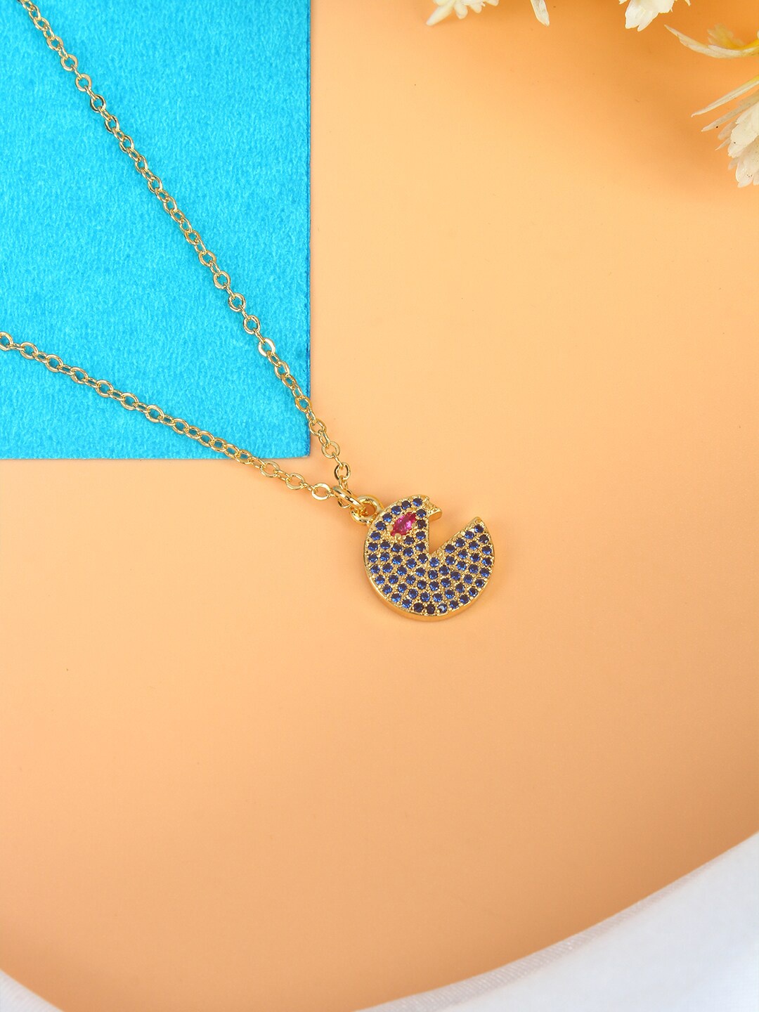 

Stylecast X KPOP Gold-Plated CZ-Studded Pendant With Chain