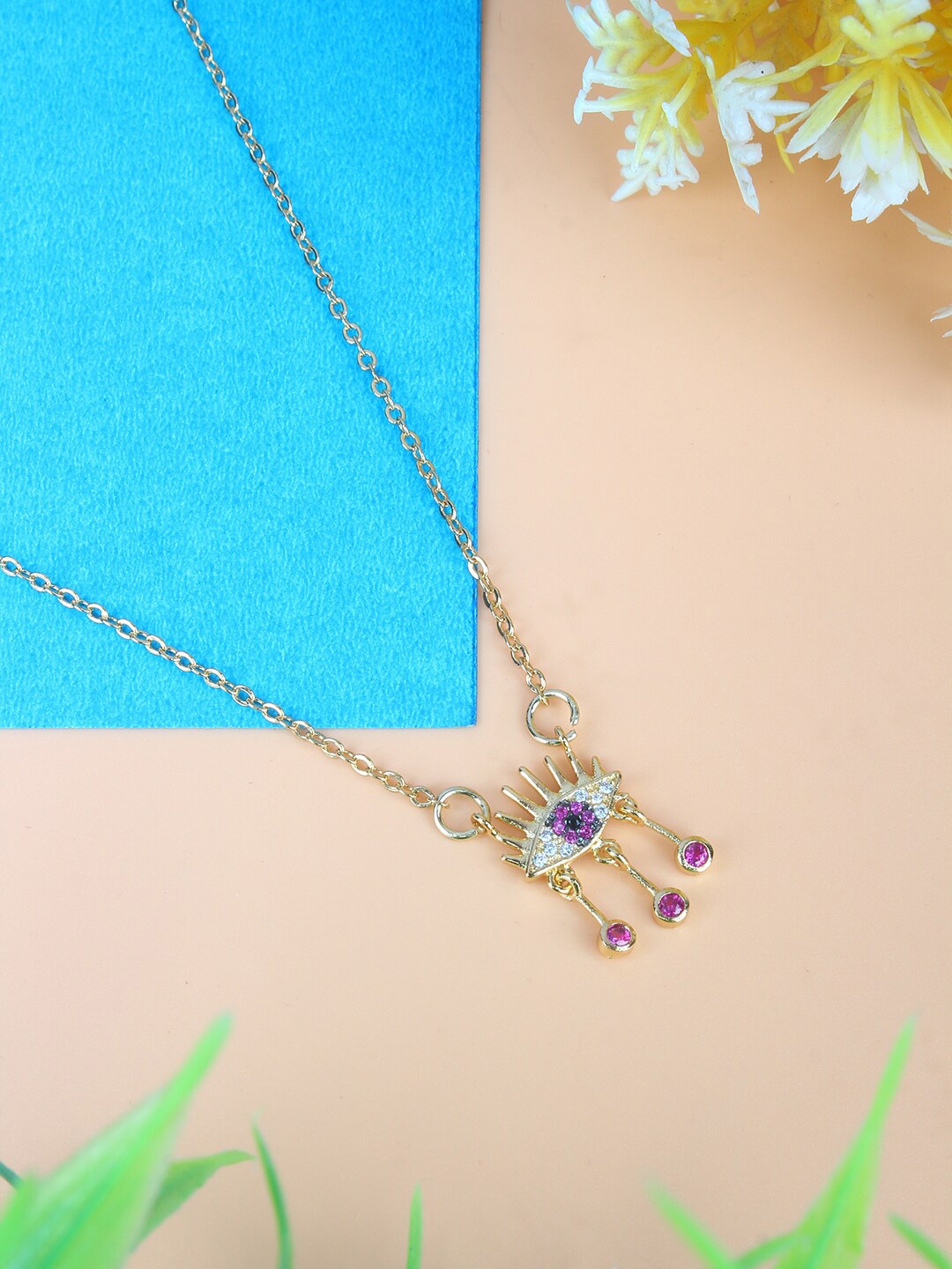

Stylecast X KPOP Gold-Plated Cubic Zirconia Studded Necklace