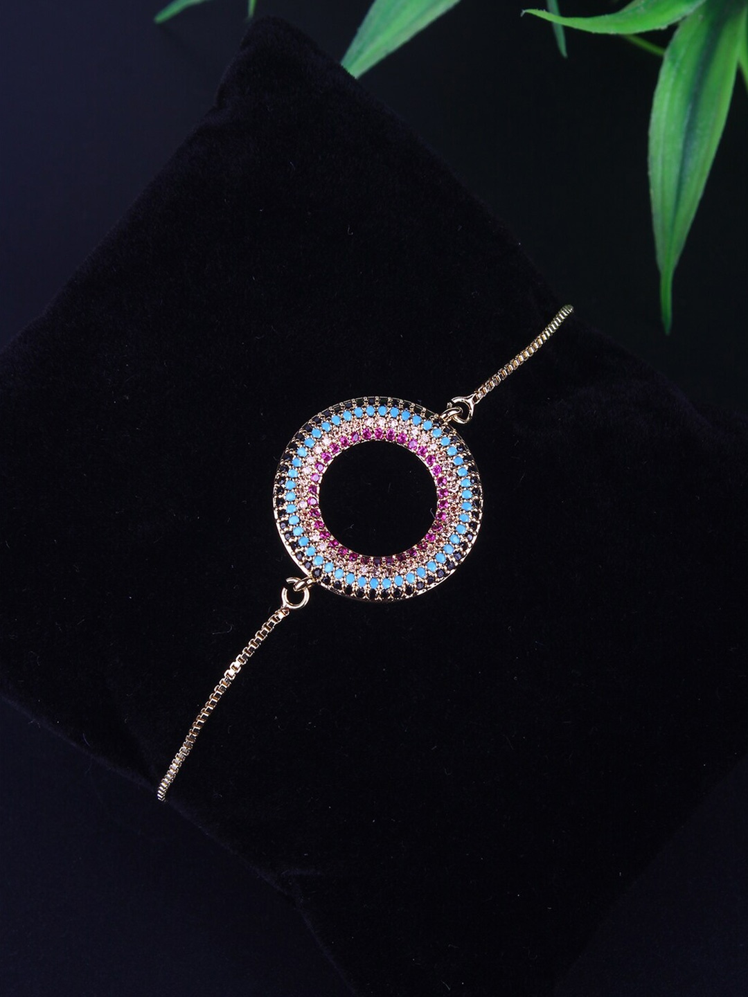 

Stylecast X KPOP Rose Gold-Plated Cubic Zirconia Studded Charm Bracelet
