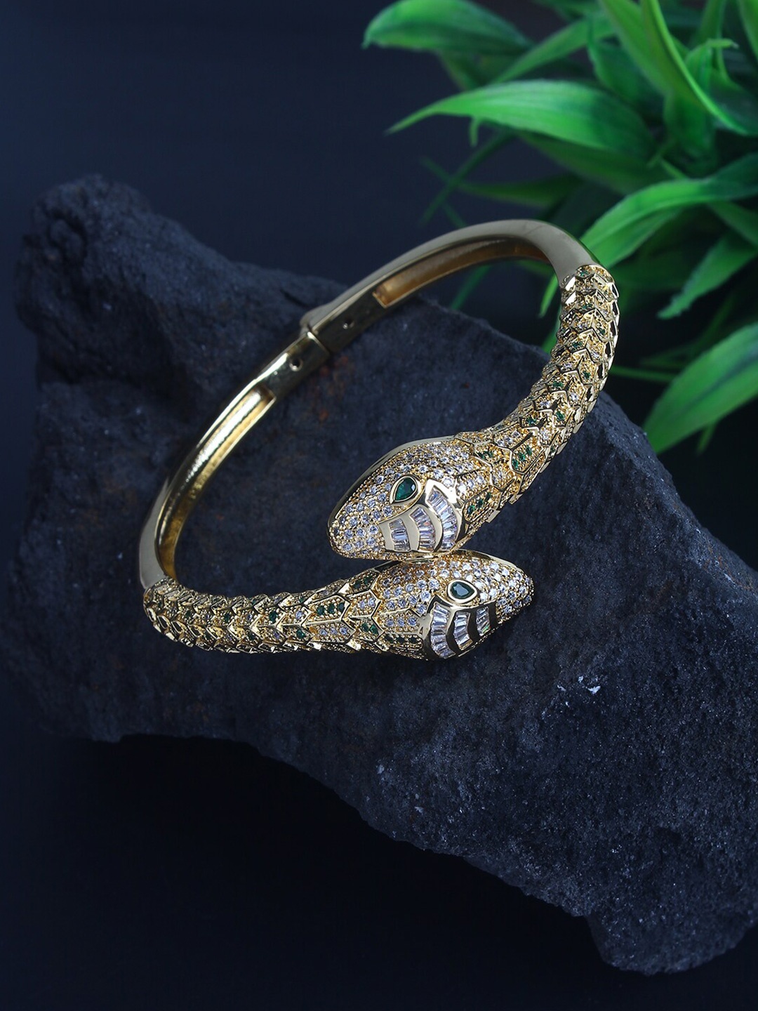 

Stylecast X KPOP Women Gold-Plated Cubic Zirconia Bangle-Style Bracelet