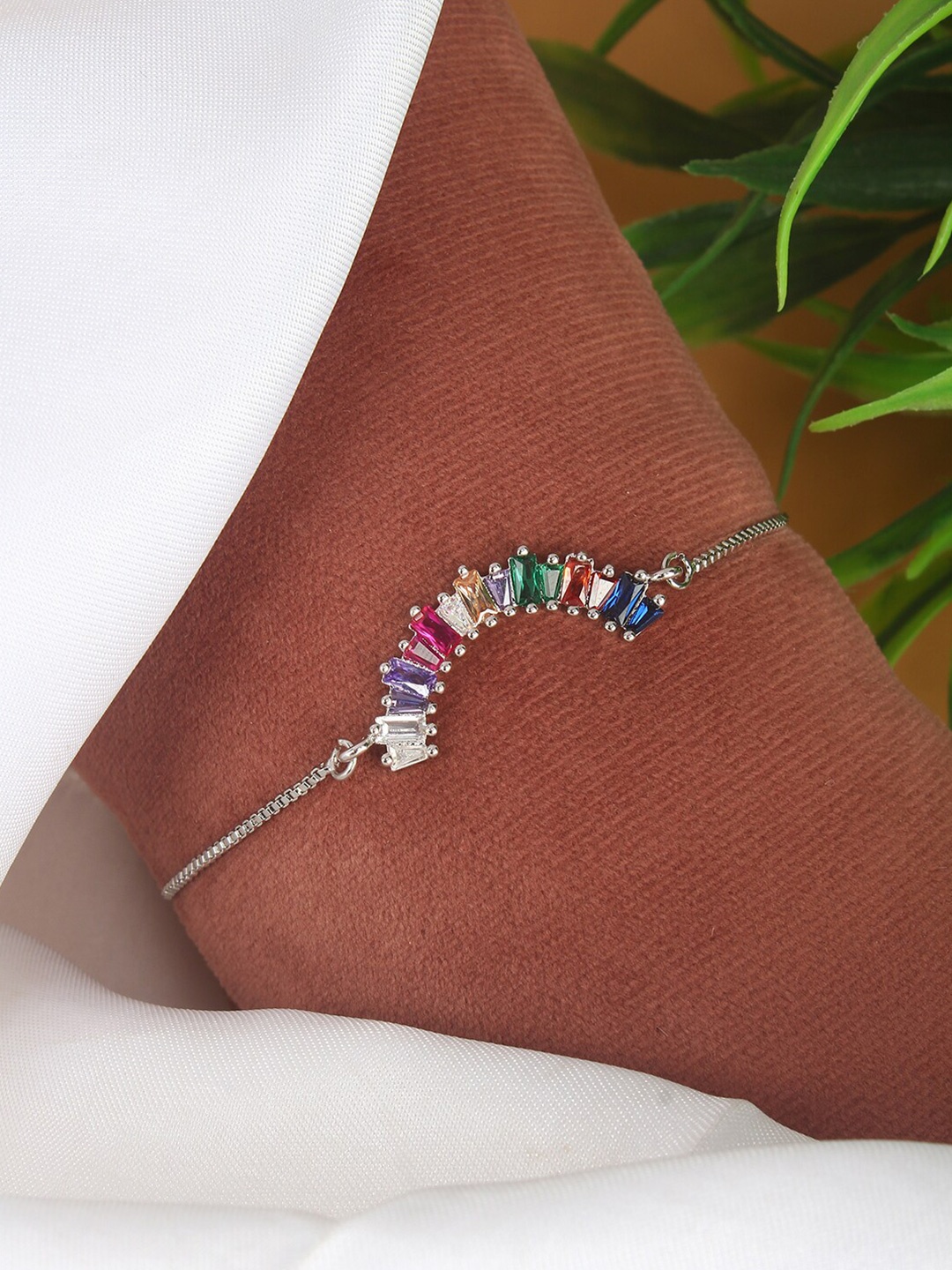 

Stylecast X KPOP Gold-Plated Cubic Zirconia Studded Charm Bracelet