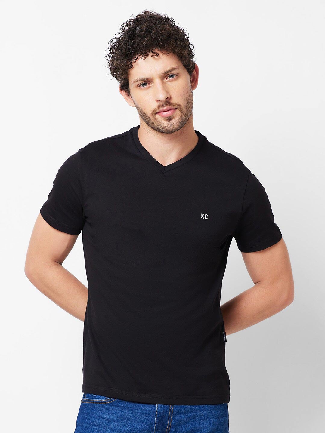 

Kenneth Cole V-Neck Pure Cotton Slim Fit T-shirt, Black
