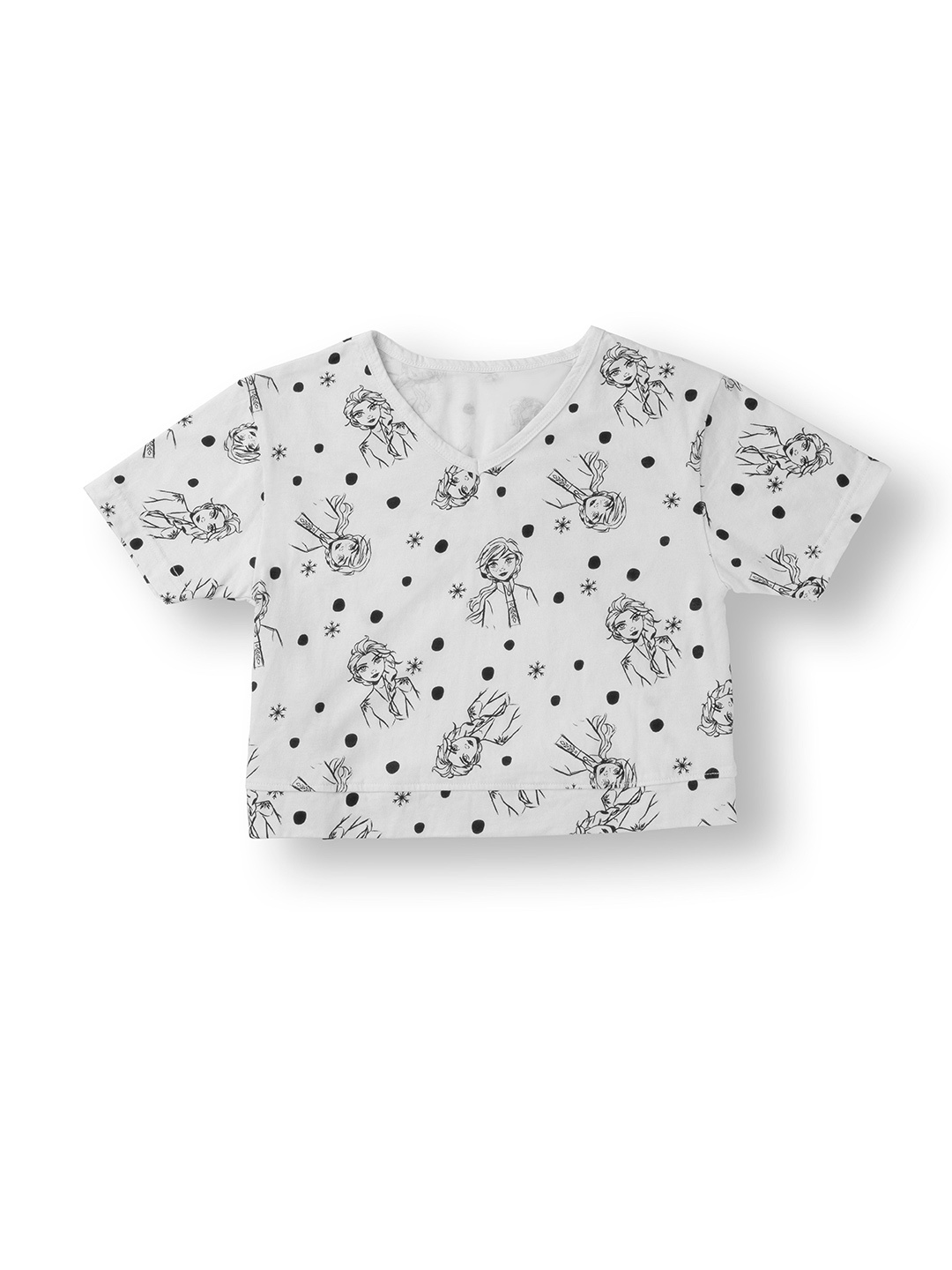

AMPED Girls Conversational Printed Cotton Styled Back Top, White