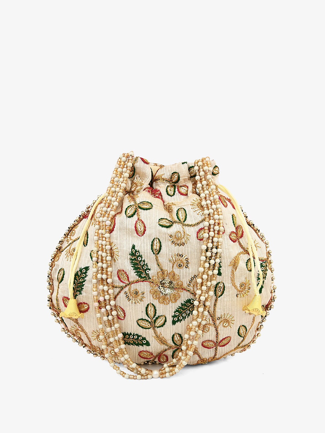 

gaura pakhi Embroidered Potli Clutch, Green