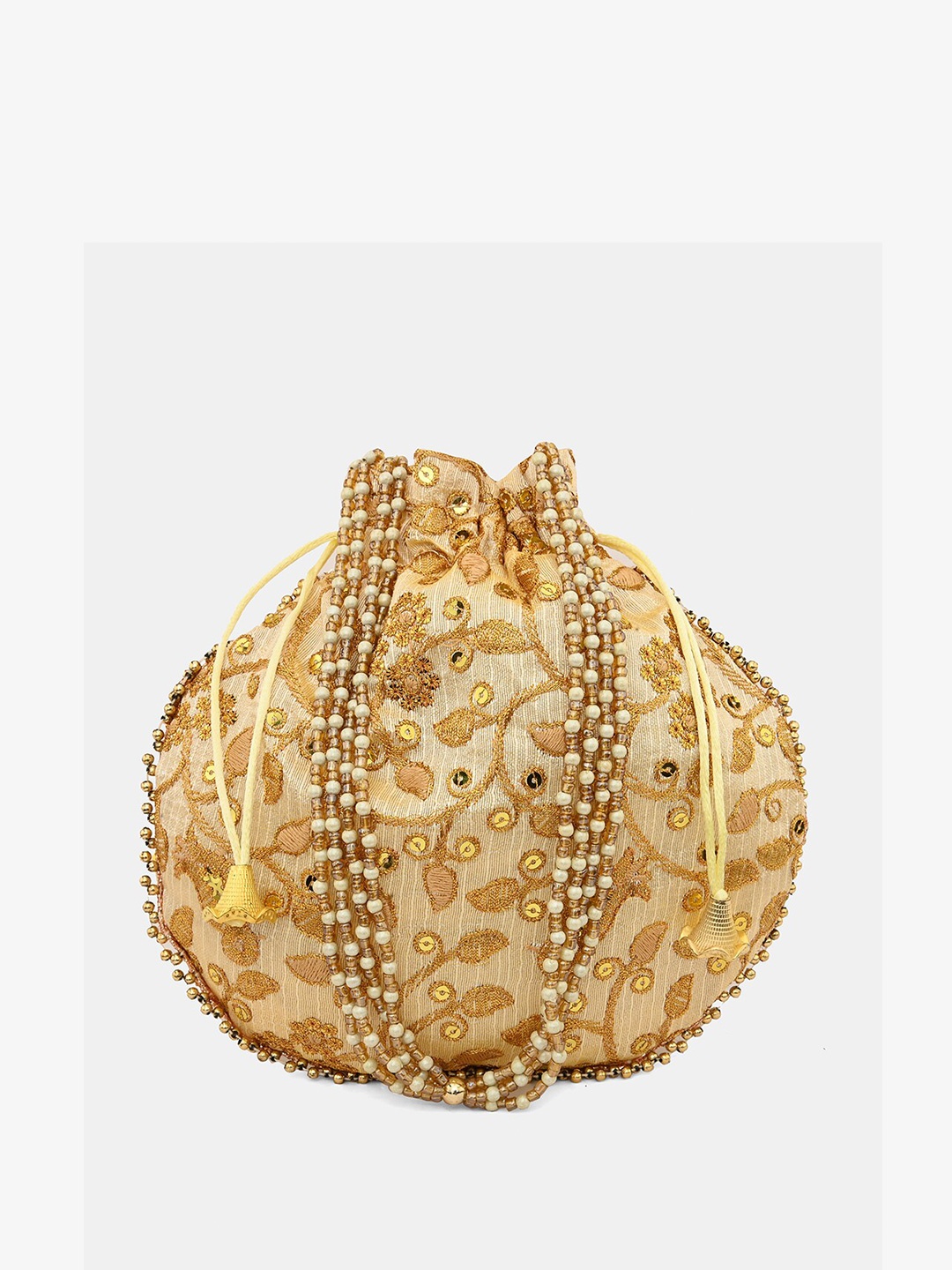 

gaura pakhi Embroidered Potli Clutch, Gold