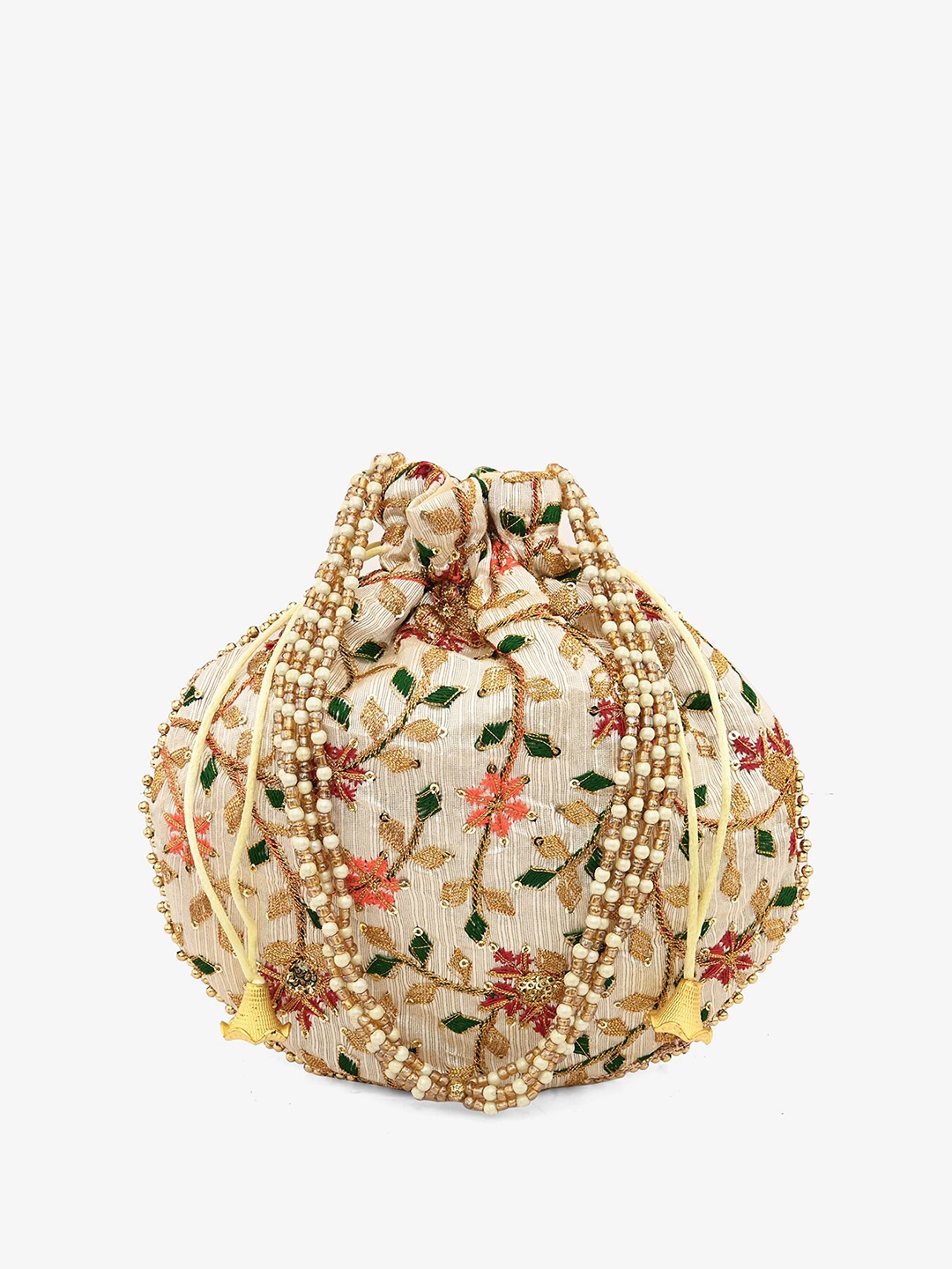

gaura pakhi Embroidered Potli Clutch, Gold