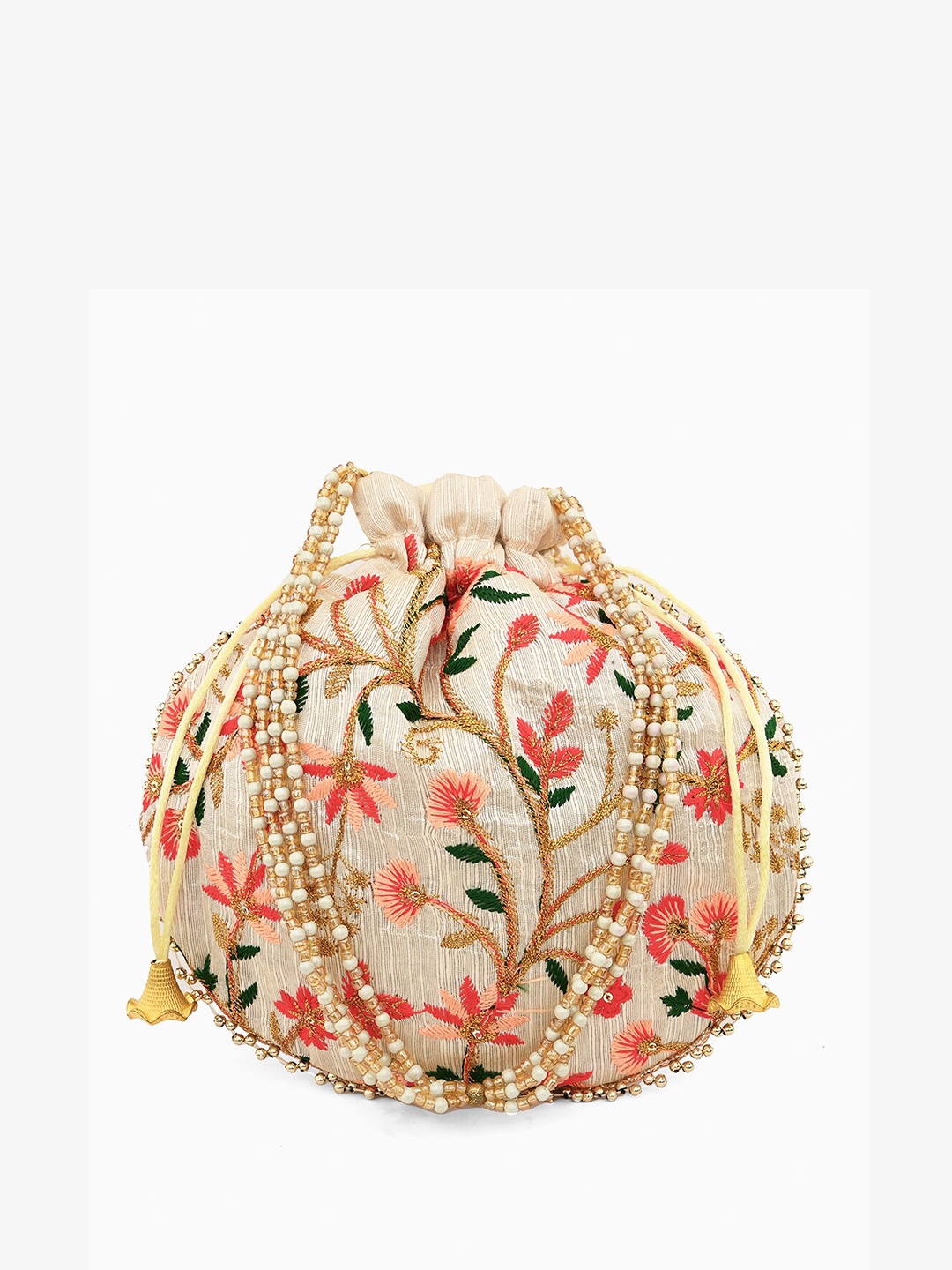 

gaura pakhi Embroidered Potli Clutch, Pink
