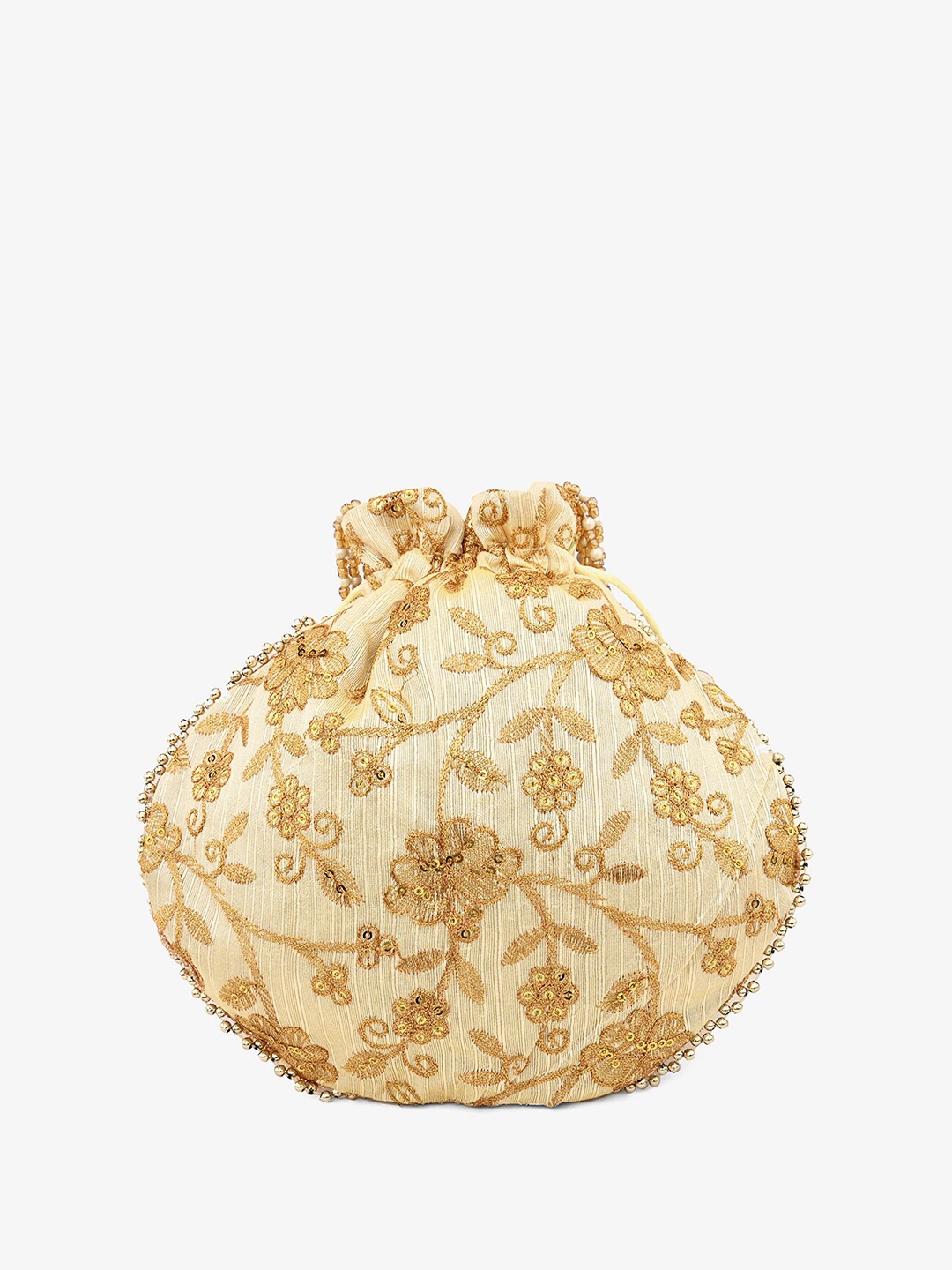 

gaura pakhi Embroidered Potli Clutch, Gold