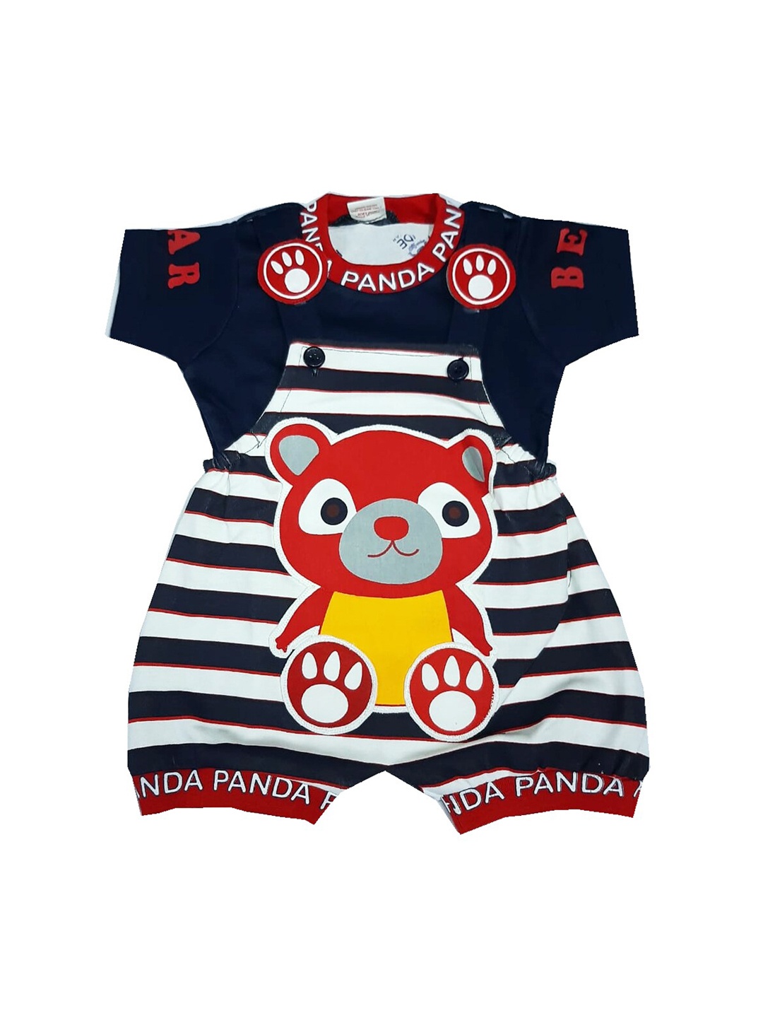 

BAESD Infants Printed Dungarees With T-Shirt, Navy blue