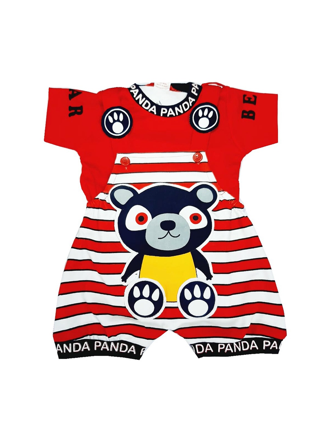 

BAESD Infants Printed Dungaree With T-Shirt, Red