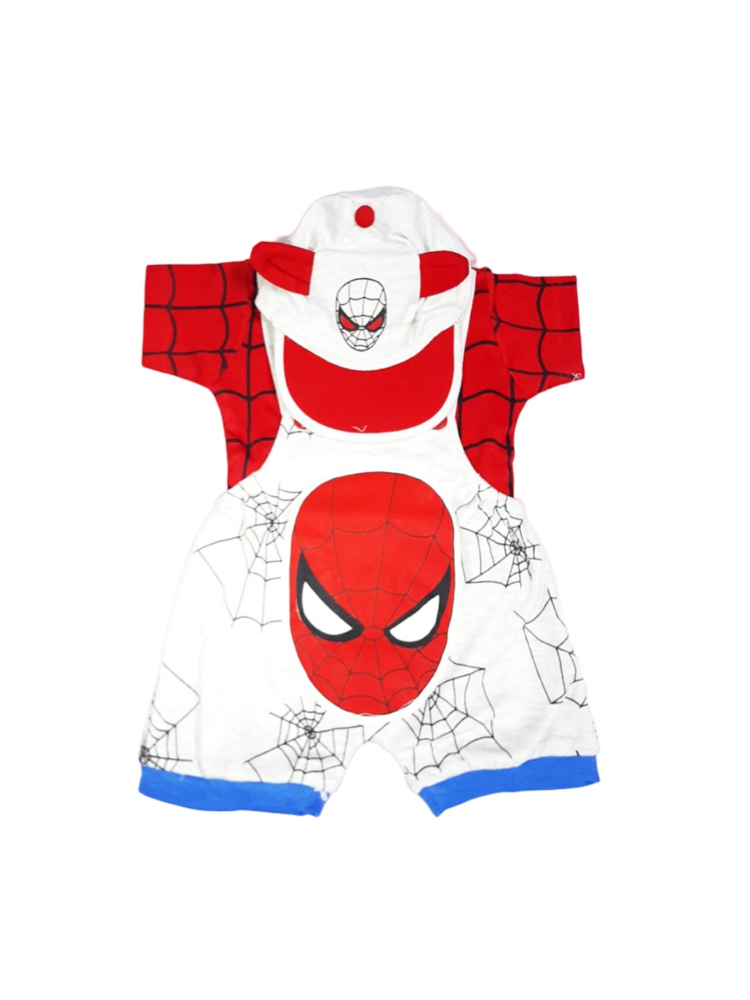 

BAESD Infants Spider-Man Printed Dungarees & T-Shirt With Cap, Red
