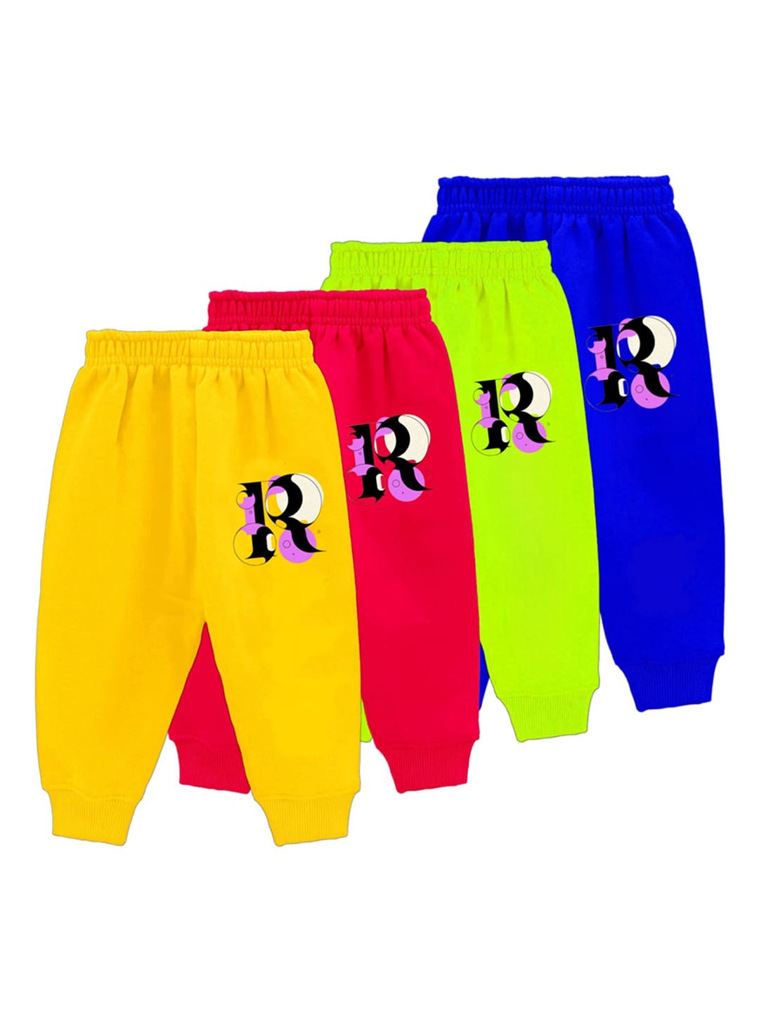 

BAESD Infants Pack Of 4 Printed Cotton Relaxed-Fit Joggers, Blue