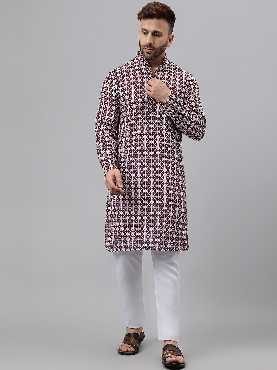 

hangup trend Regular Kurta with Pyjamas, Maroon