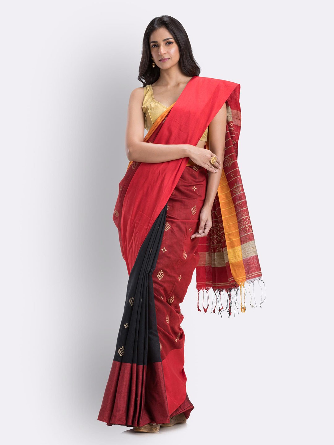 

Angoshobha Ethnic Motifs Woven Design Saree, Maroon