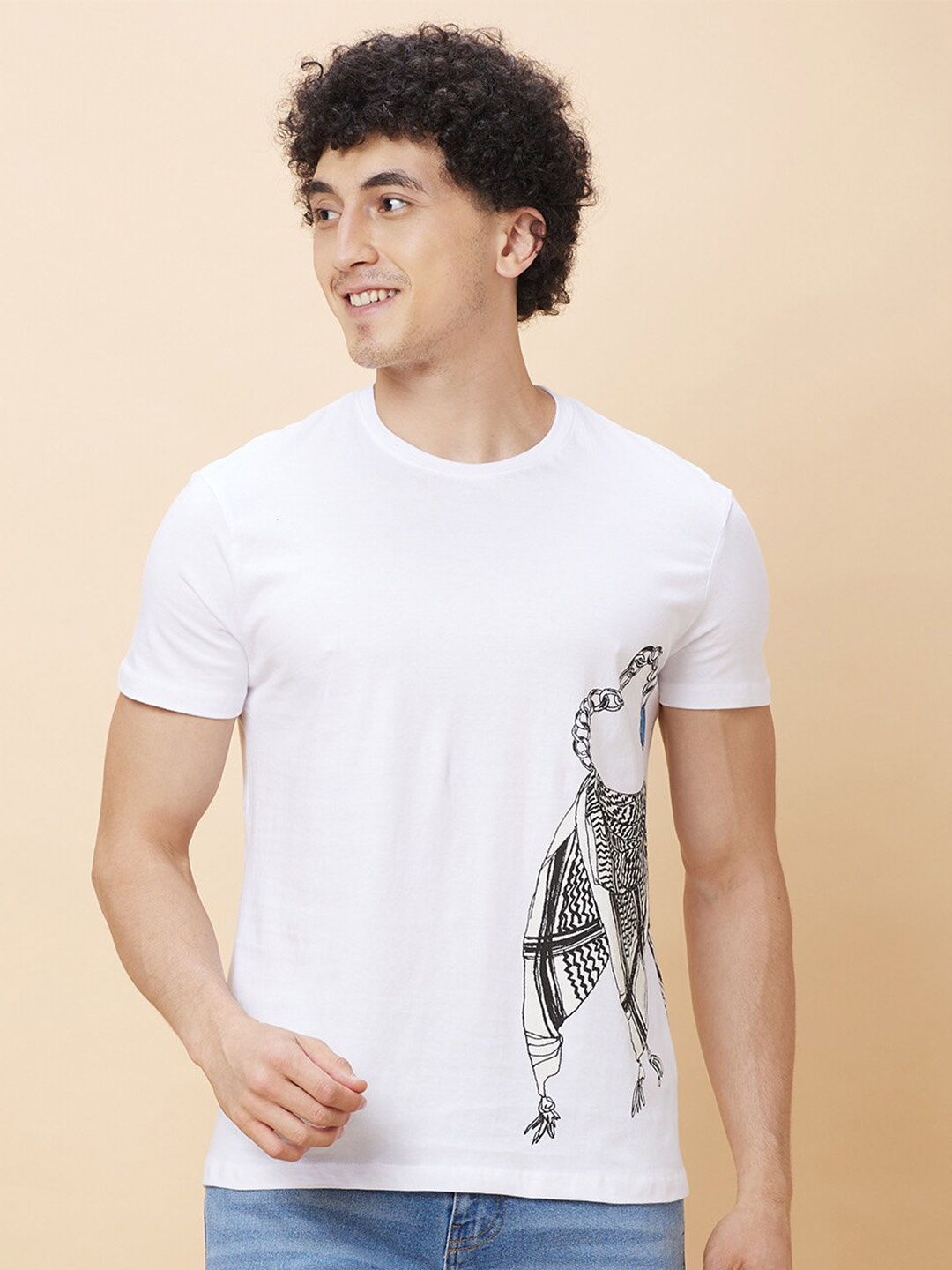 

Being Human Graphic Printed Round Neck T-shirt, White