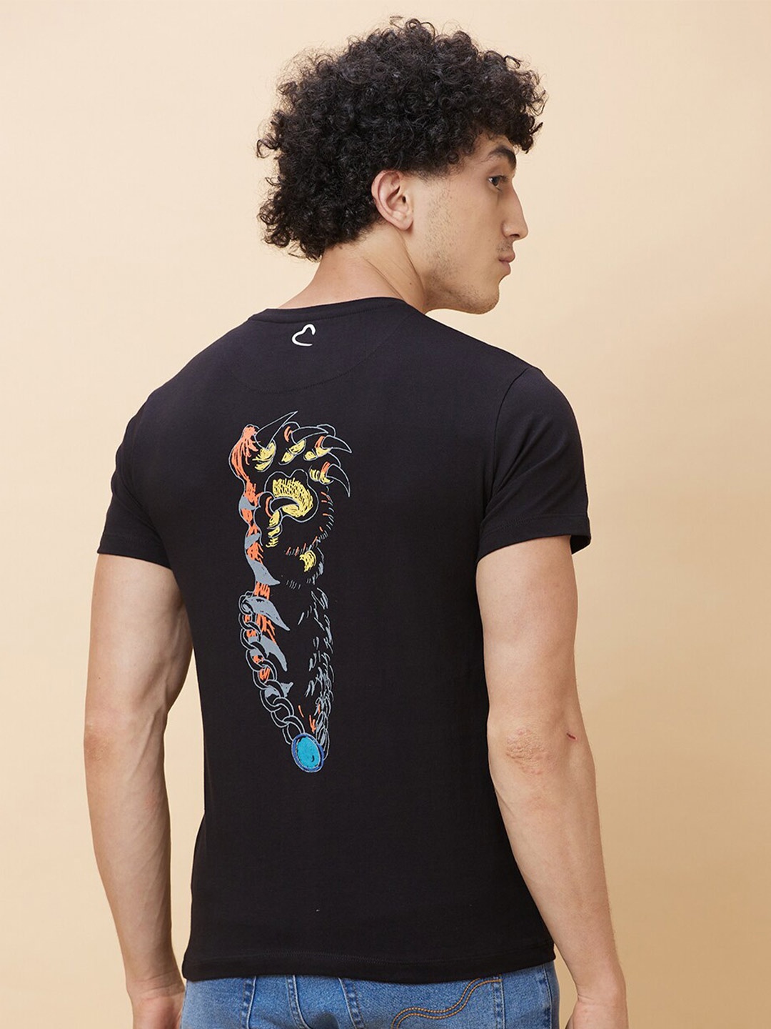 

Being Human Graphic Printed Round Neck Short Sleeves T-shirt, Black