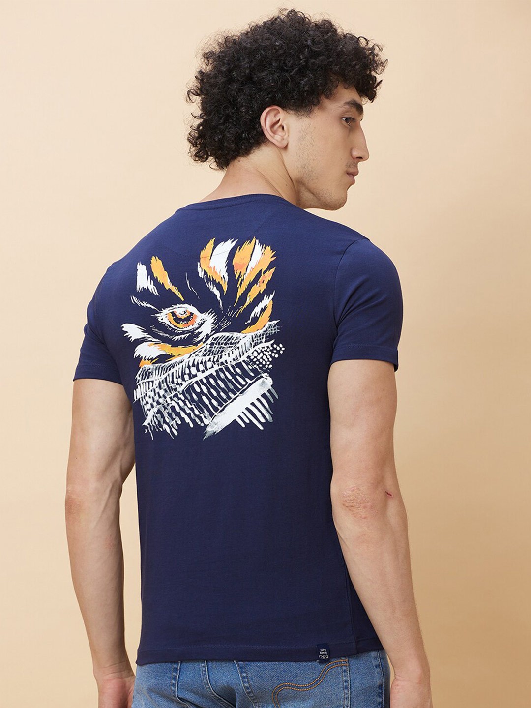 

Being Human Graphic Printed Round Neck Short Sleeves T-shirt, Navy blue