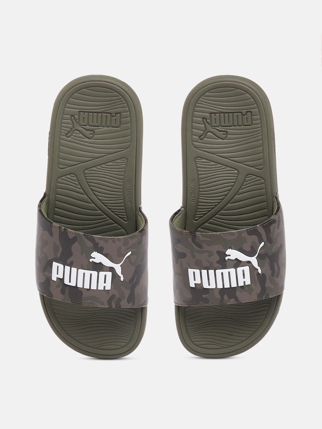 

Puma Unisex Cool Cat 2.0 Camo Printed Sliders, Olive