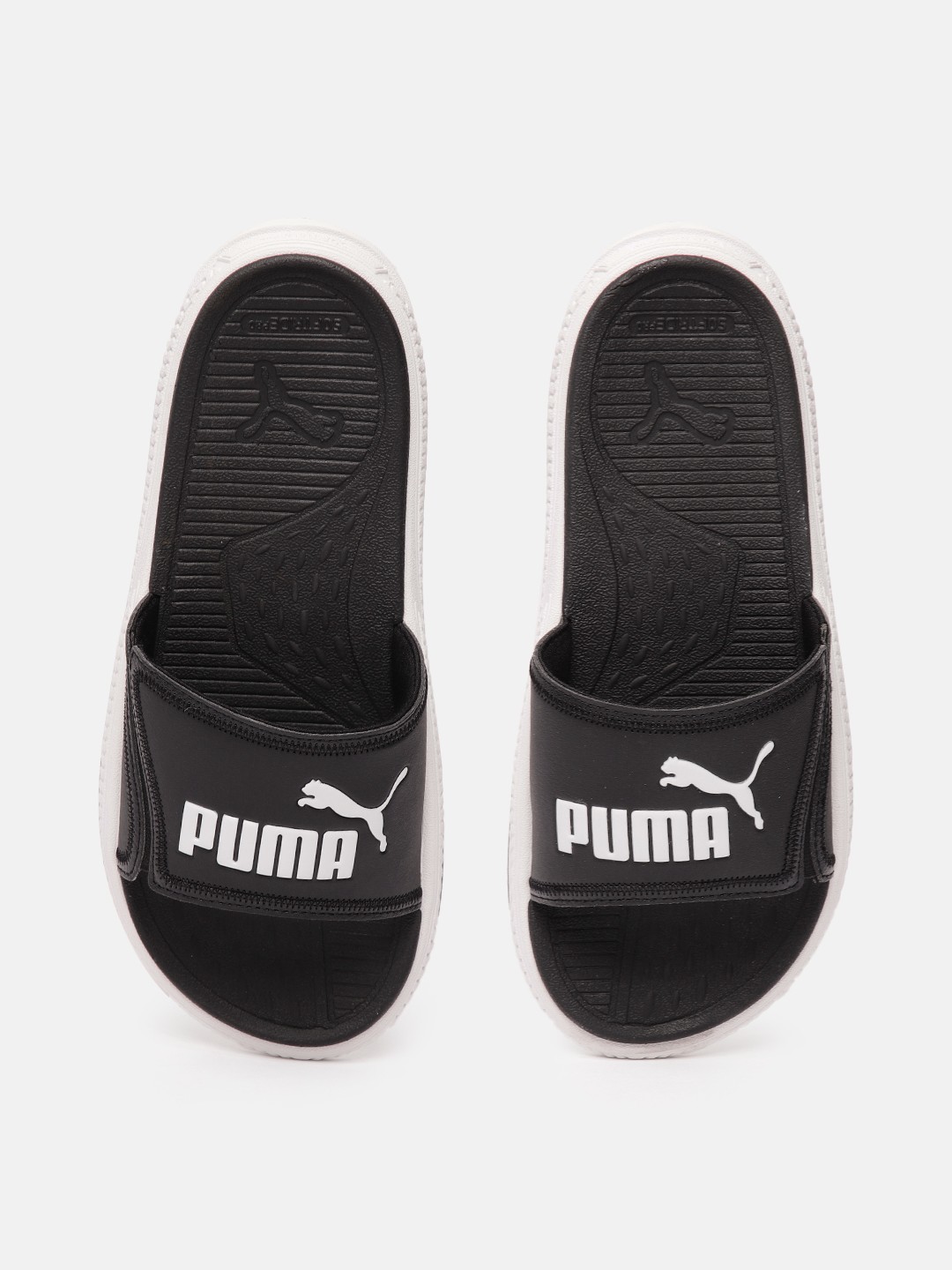 

Puma Unisex Brand Logo Print SoftridePro Slide 24 Sliders, Black