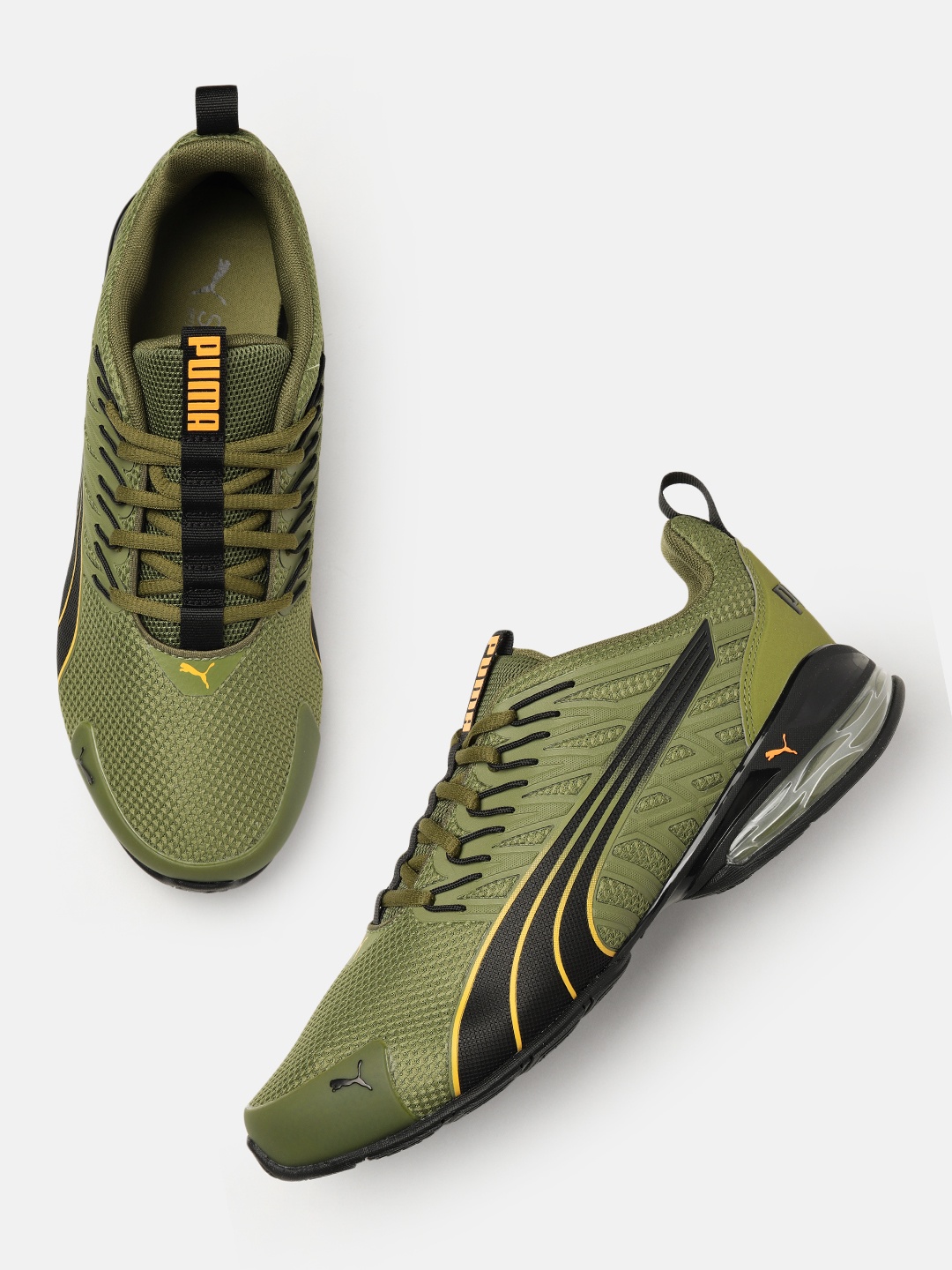 

Puma Unisex Textured Voltaic Evo Road Running Shoes, Olive