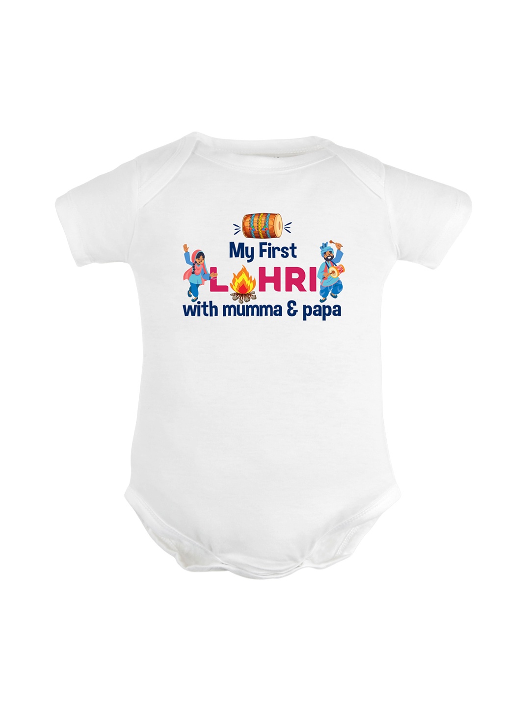 

FFLIRTYGO Infants Printed Pure Cotton Bodysuit, White