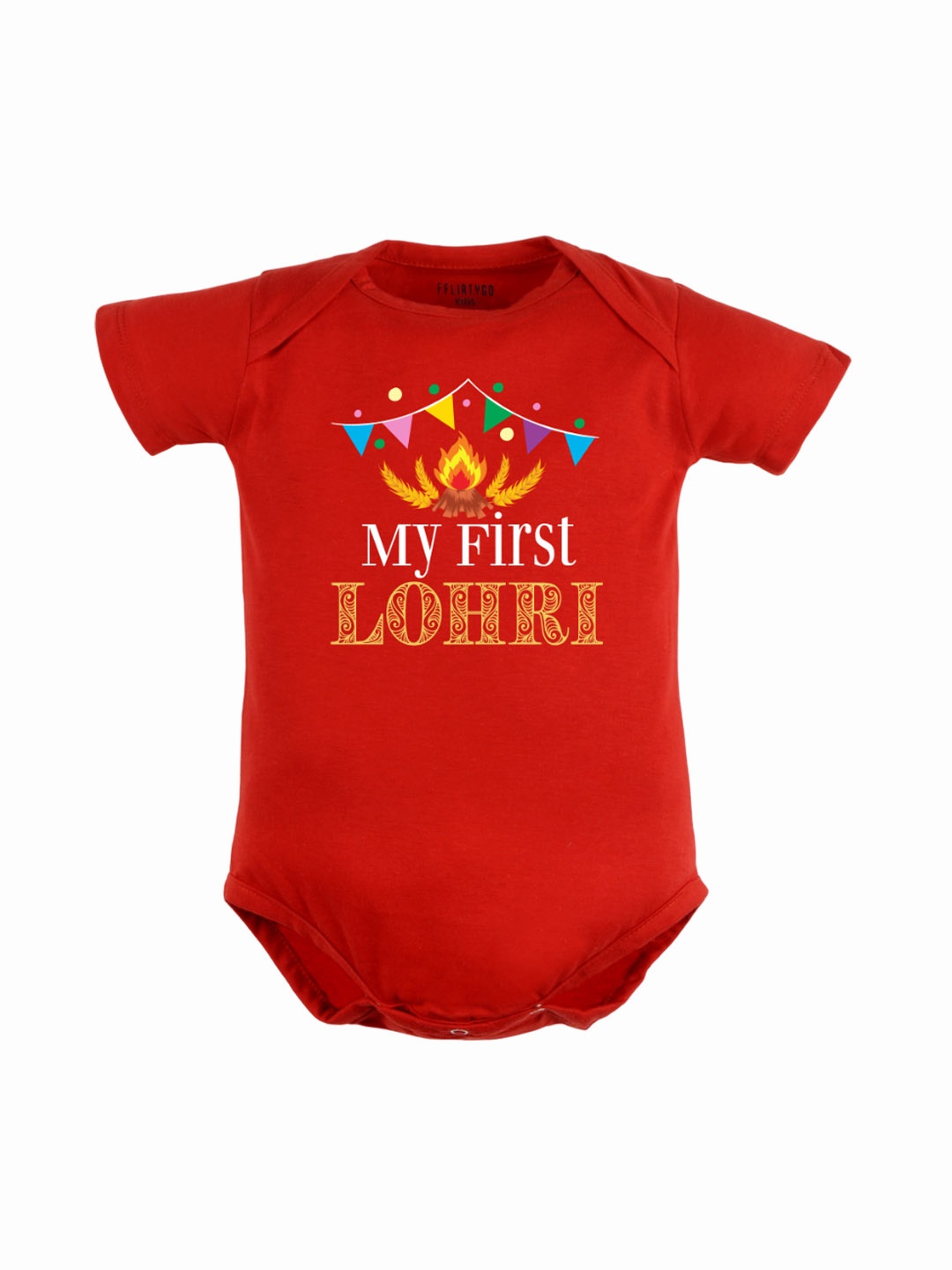 

FFLIRTYGO Infants Printed Pure Cotton Bodysuit, Red