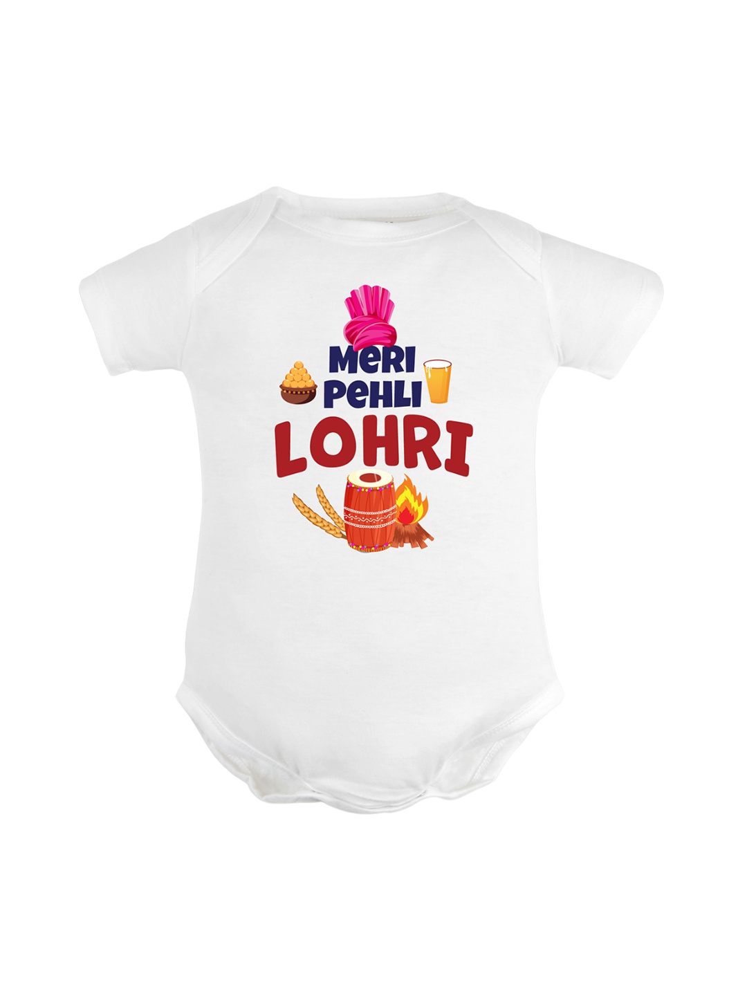 

FFLIRTYGO Infants Kids Printed Pure Cotton Bodysuits, White