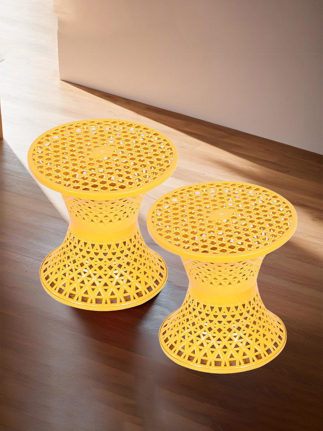 

Kuber Industries 2-pcs Yellow Seating Damroo Stool for Balcony