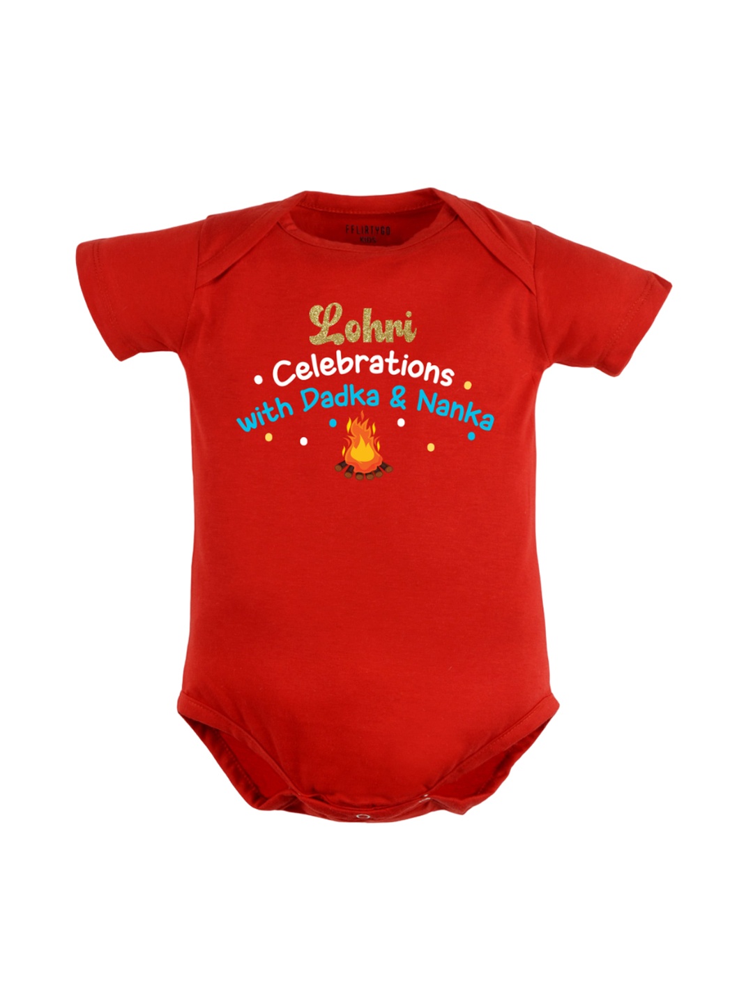 

FFLIRTYGO Infants Printed Pure Cotton Bodysuit, Red