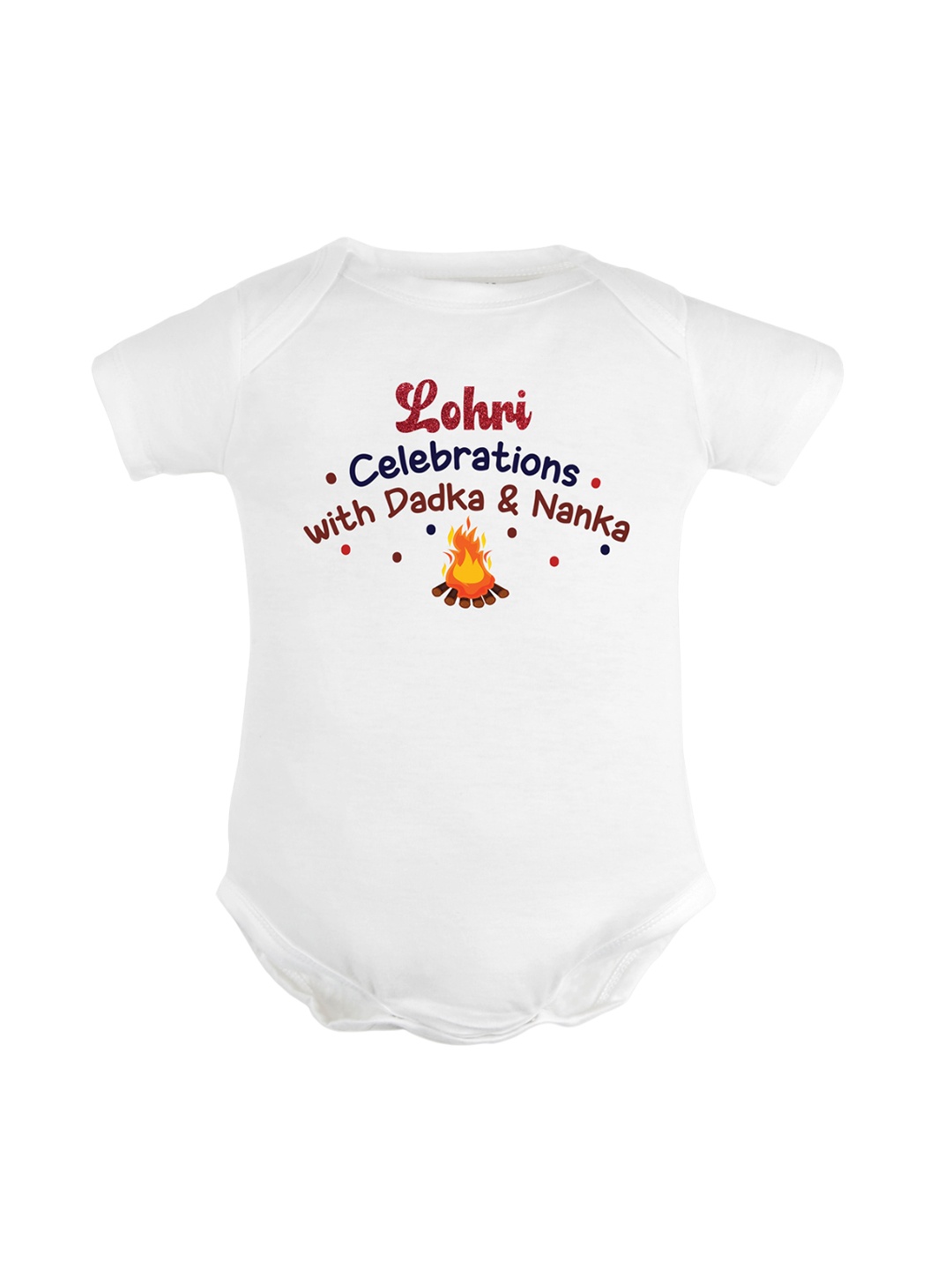 

FFLIRTYGO Infants Printed Pure Cotton Bodysuit, White