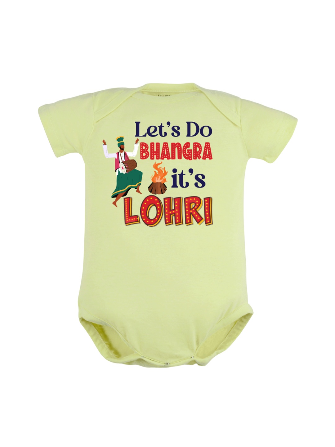 

FFLIRTYGO Infants Lohri Celebrations Printed Pure Cotton Bodysuit, Green