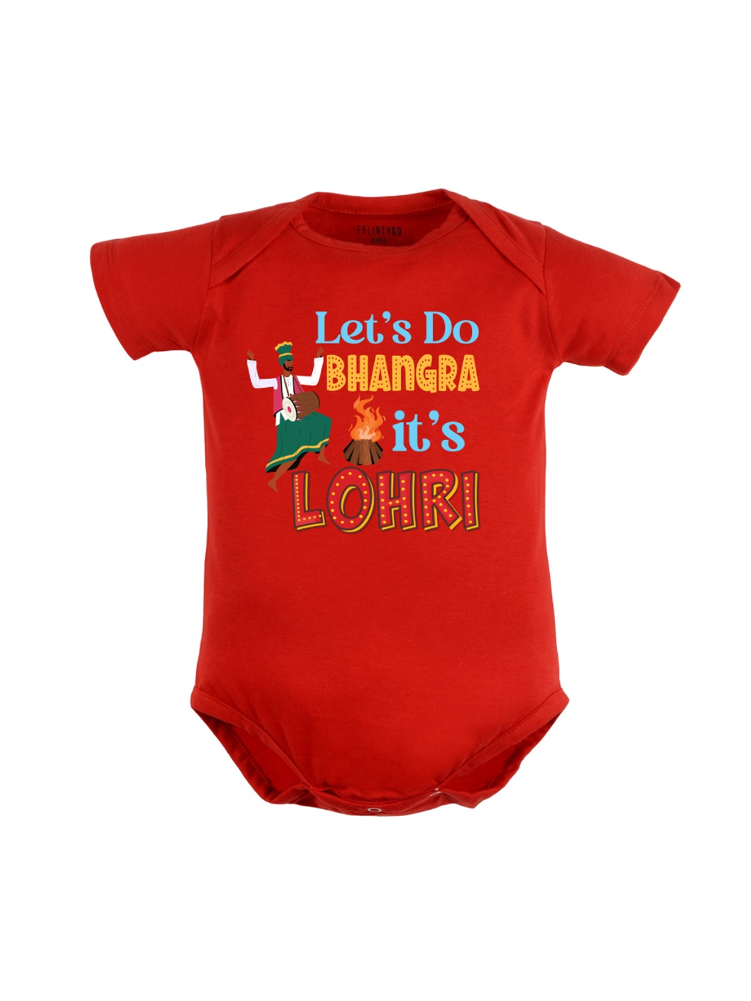 

FFLIRTYGO Infants Printed Pure Cotton Bodysuit, Red