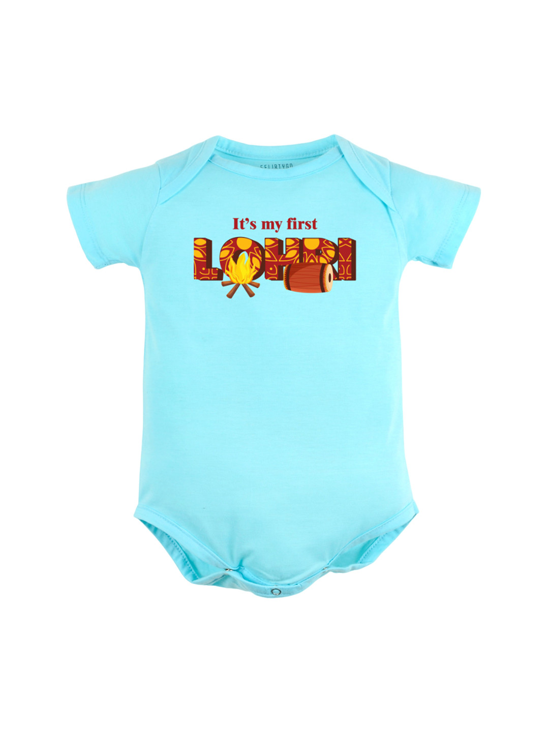 

FFLIRTYGO Infants Printed Pure Cotton Bodysuit, Turquoise blue