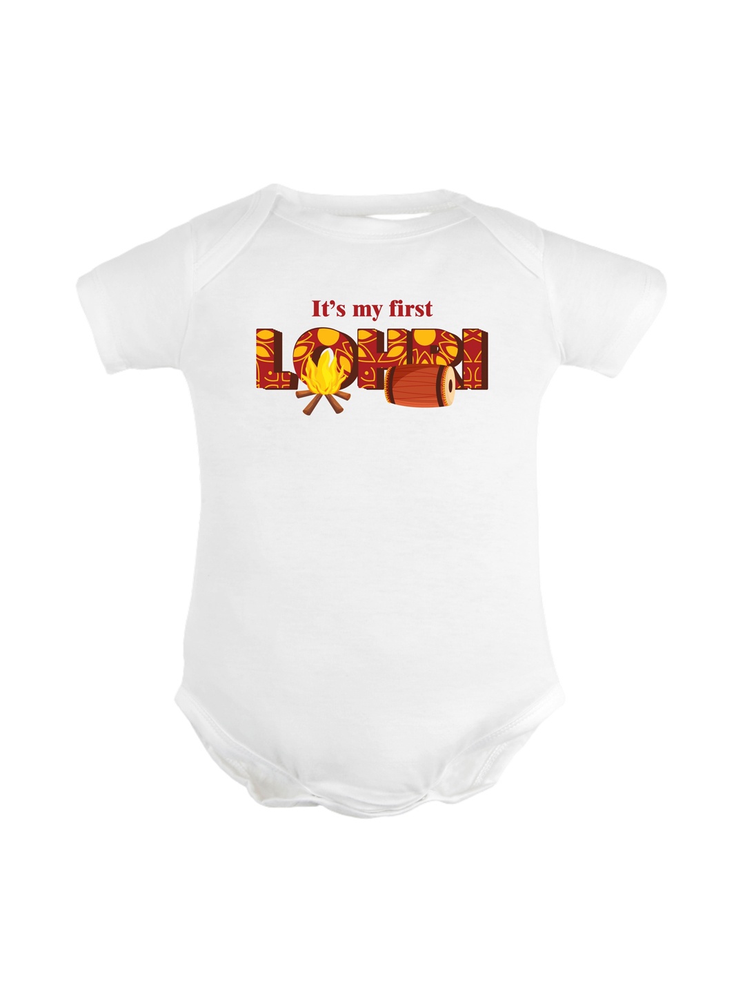 

FFLIRTYGO Infants Printed Pure Cotton Bodysuit, White