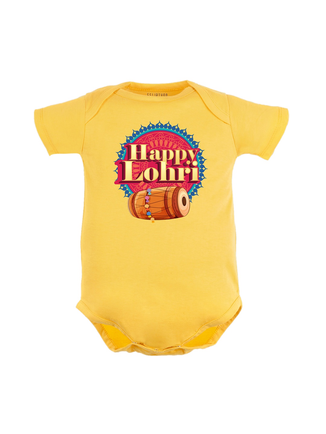 

FFLIRTYGO Infants Printed Pure Cotton Bodysuit, Yellow