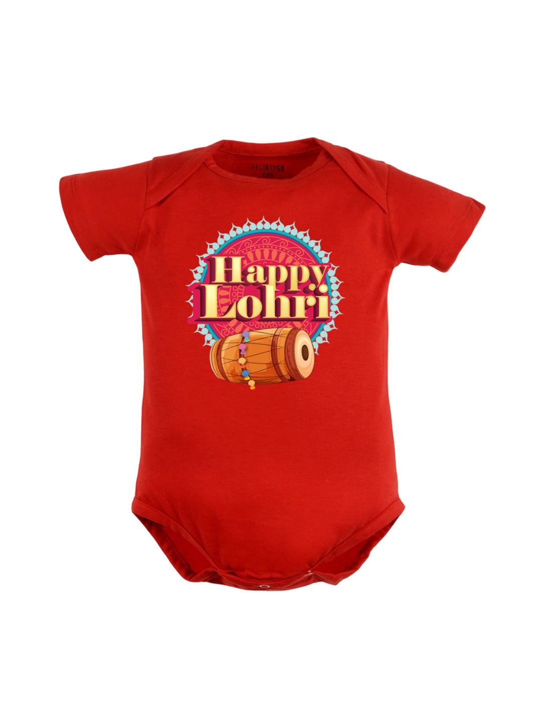 

FFLIRTYGO Infants Printed Pure Cotton Bodysuit, Red