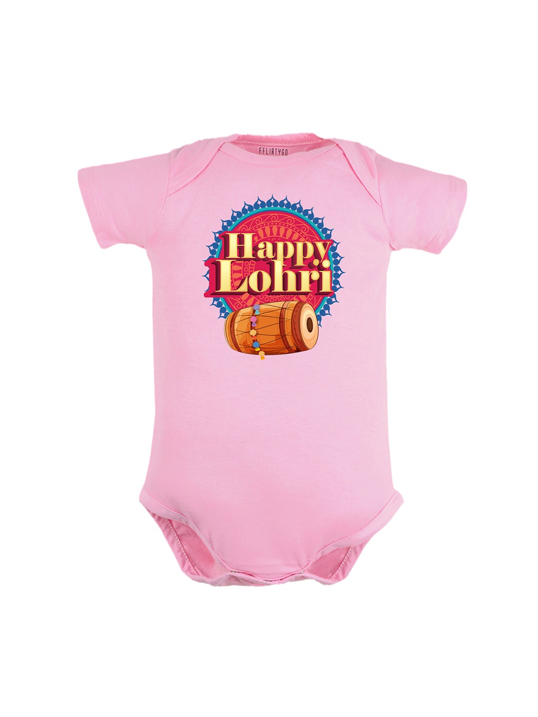 

FFLIRTYGO Infants Printed Pure Cotton Bodysuit, Pink