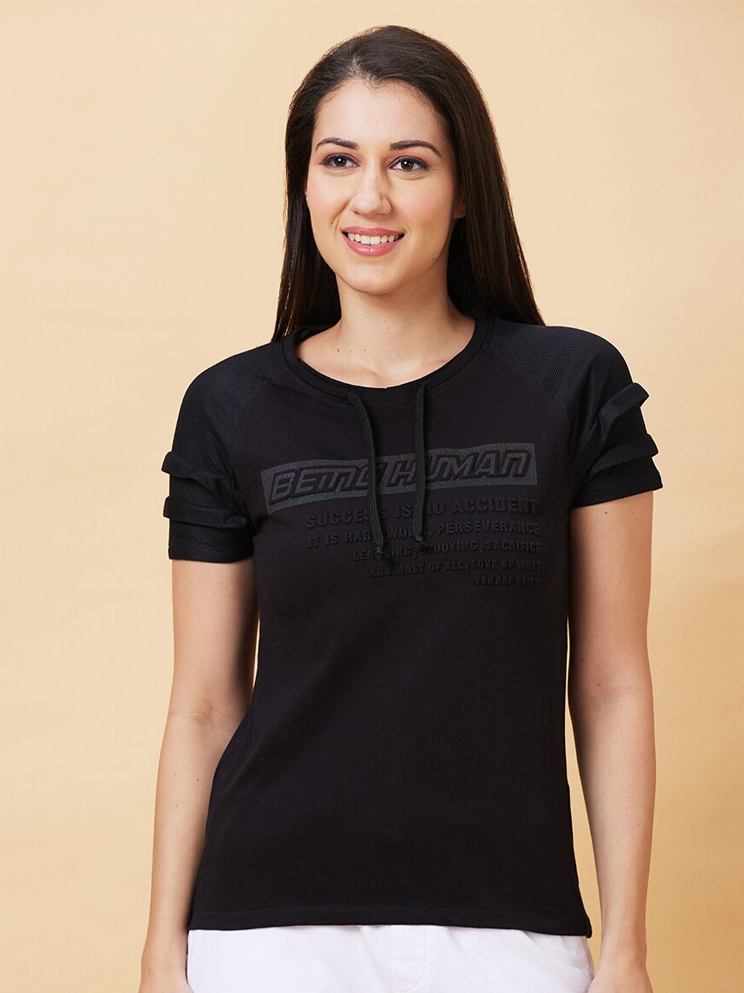 

Being Human Typography Printed Slim Fit T-shirt, Black