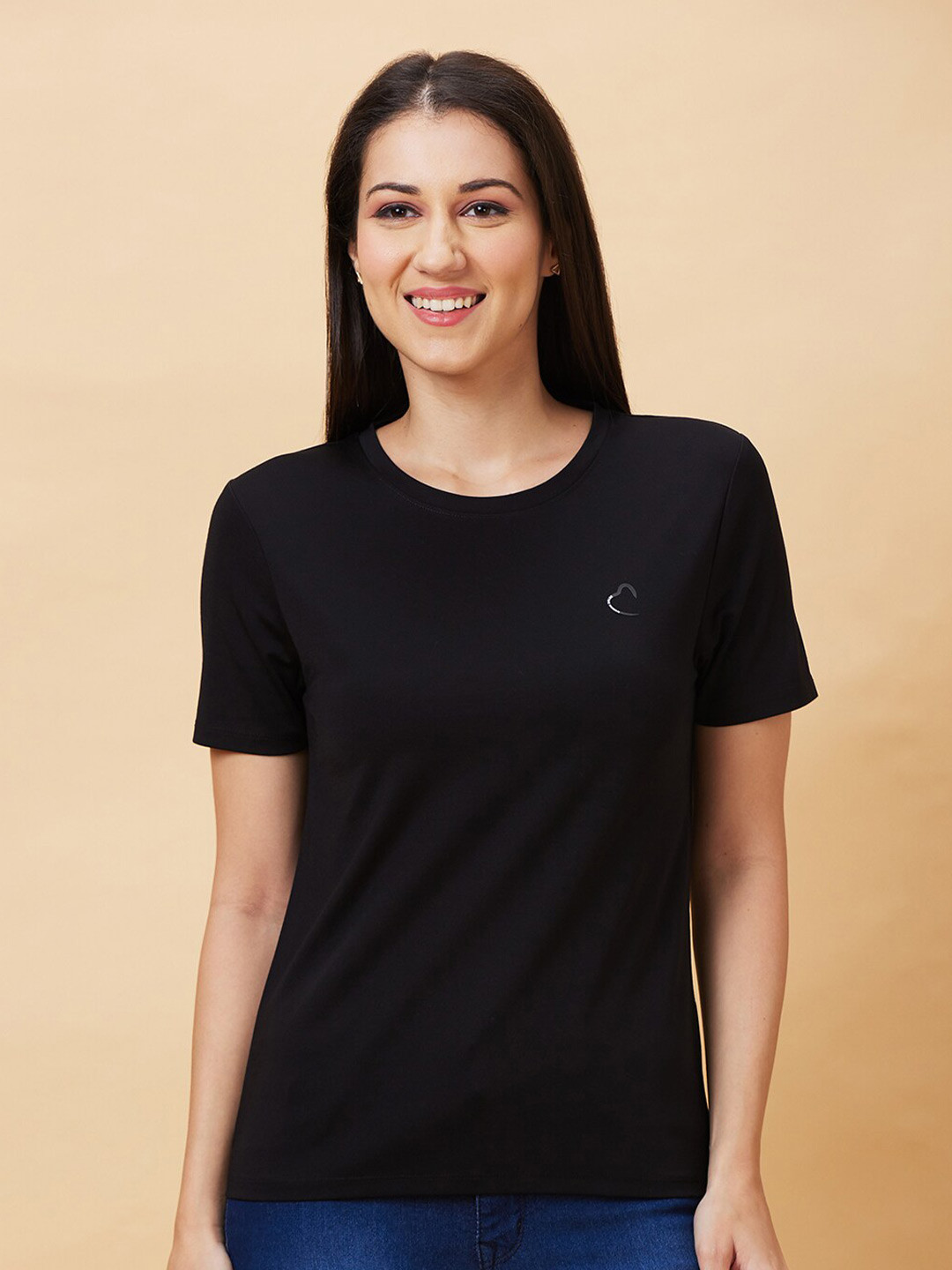 

Being Human Round Neck Short Sleeves Slim Fit T-shirt, Black