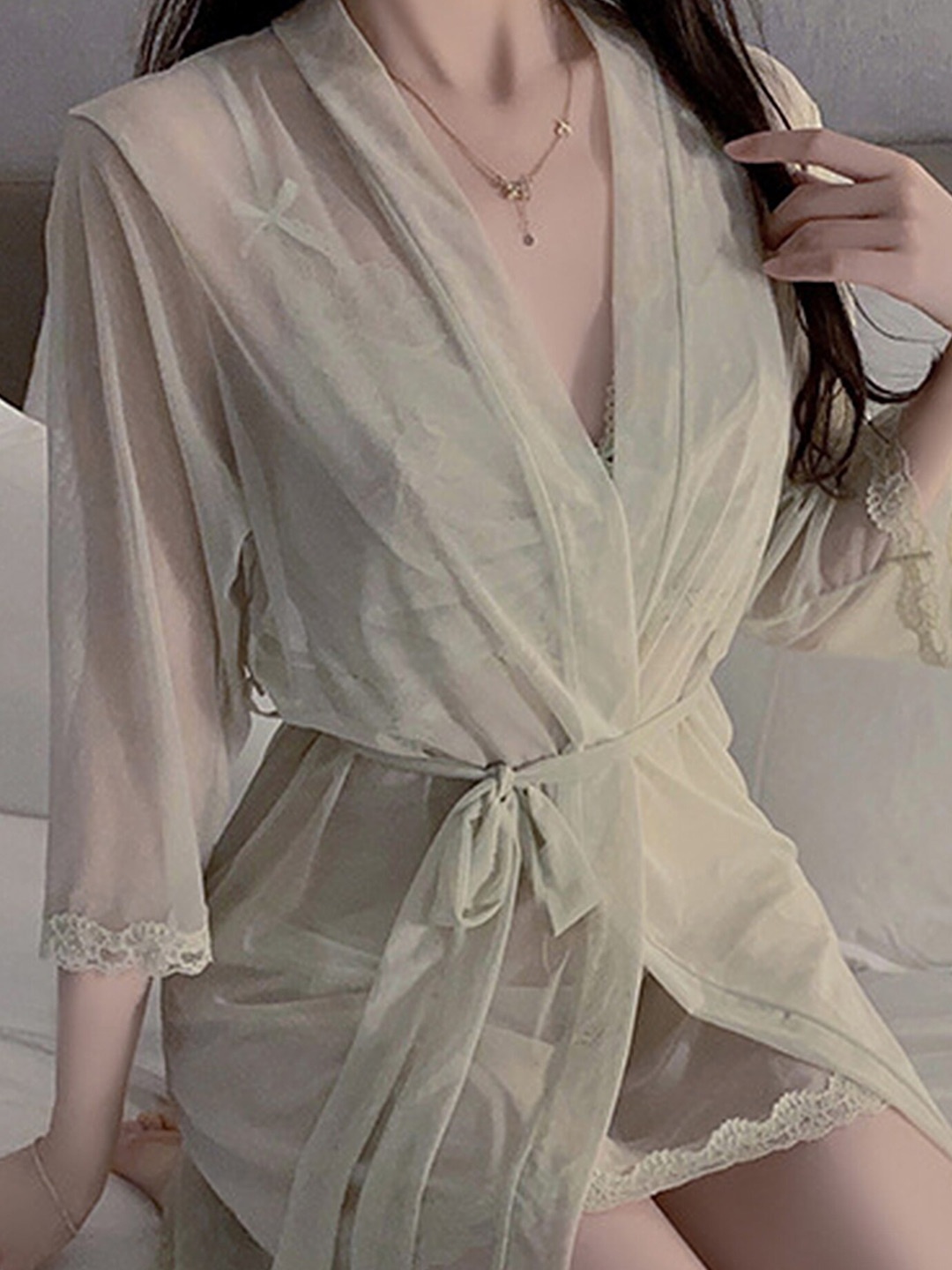 

LULU & SKY Self Design Nightdress, Green