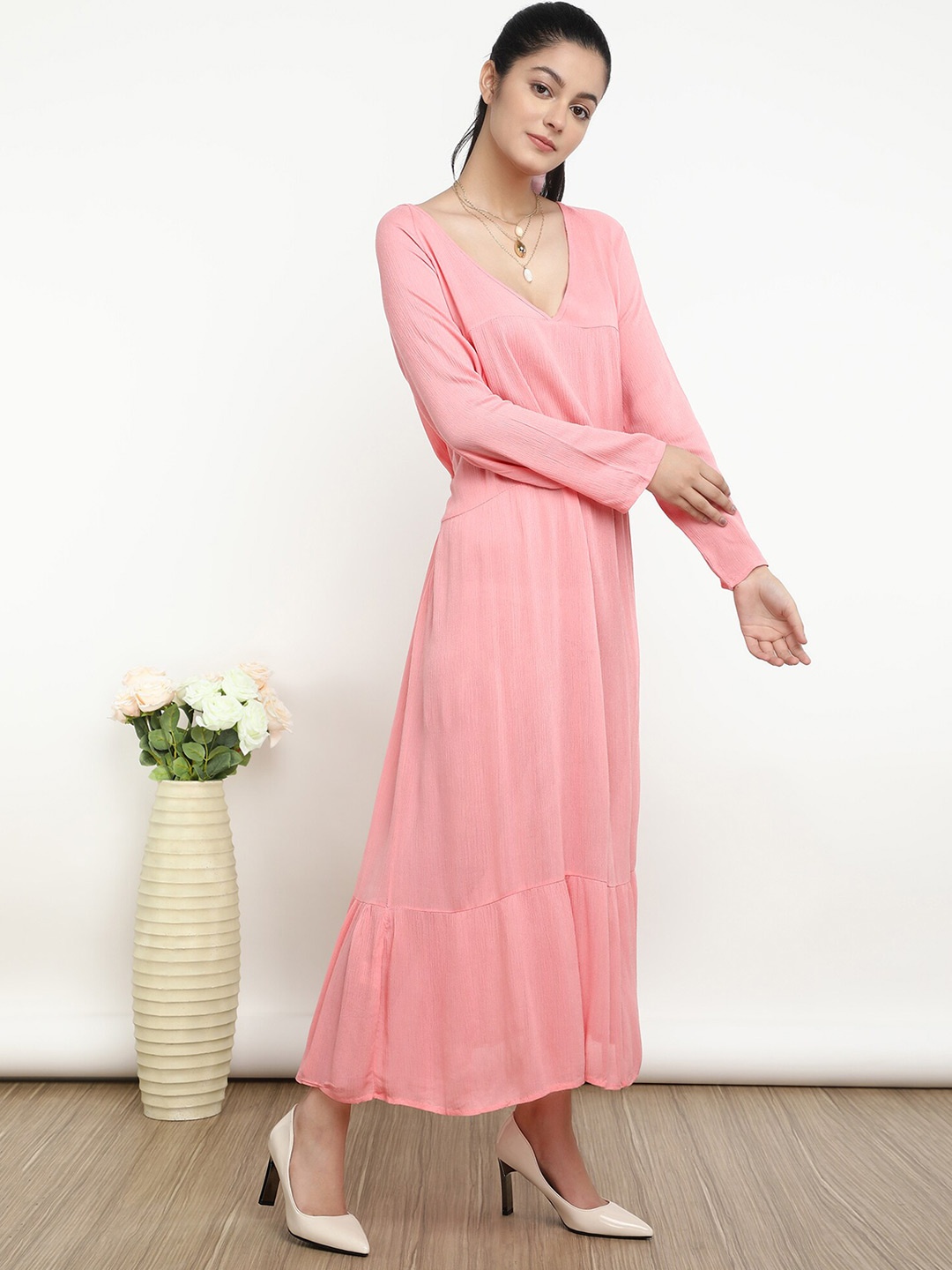 

LULU & SKY V-Neck Maxi Nightdress, Pink