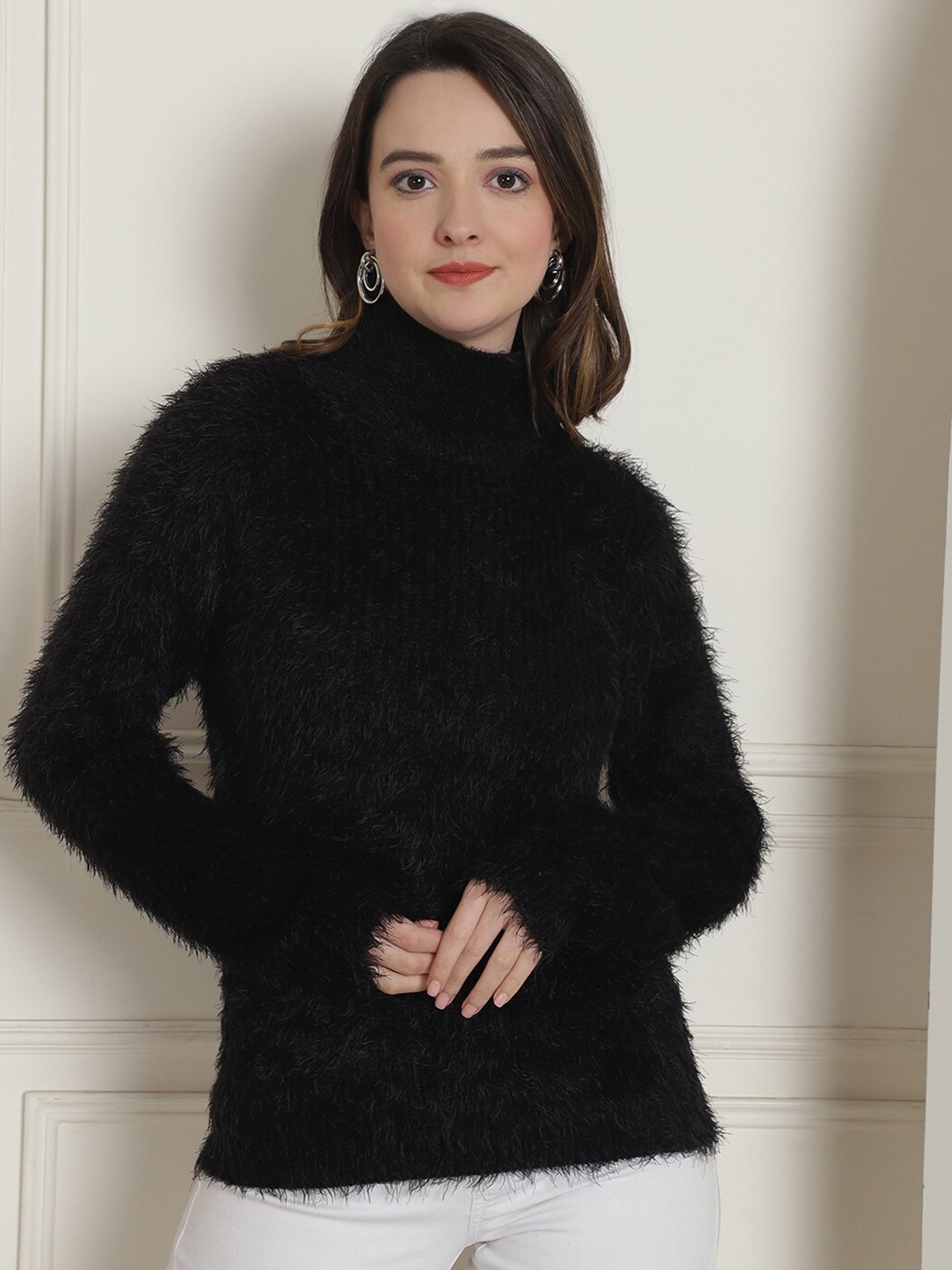 

NoBarr Women Black Long Sleeves Pullover