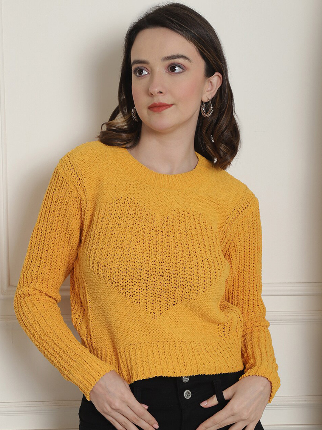

NoBarr Women Yellow Long Sleeves Pullover