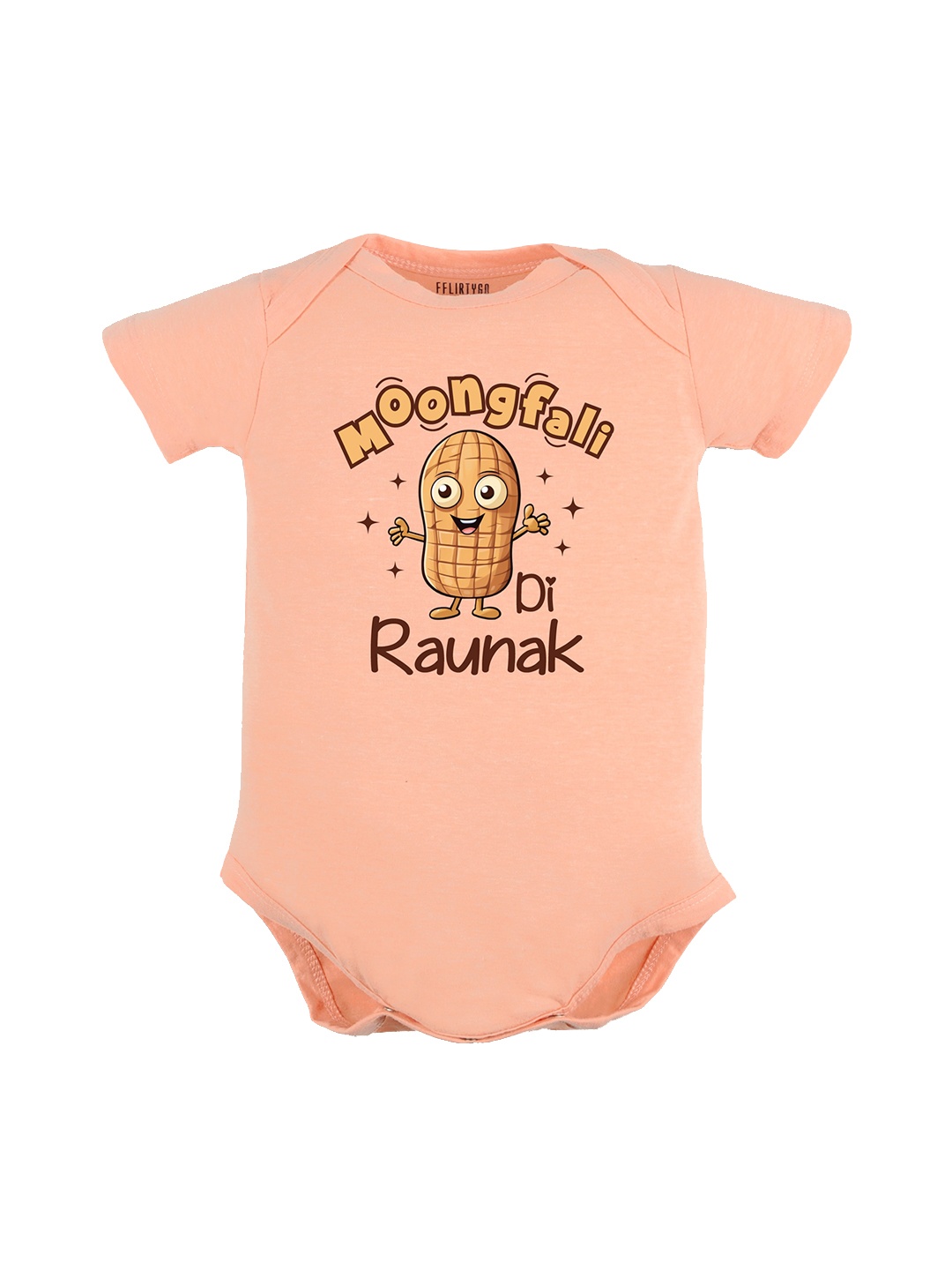 

FflirtyGo Infnats Printed Pure Cotton Bodysuits, Peach