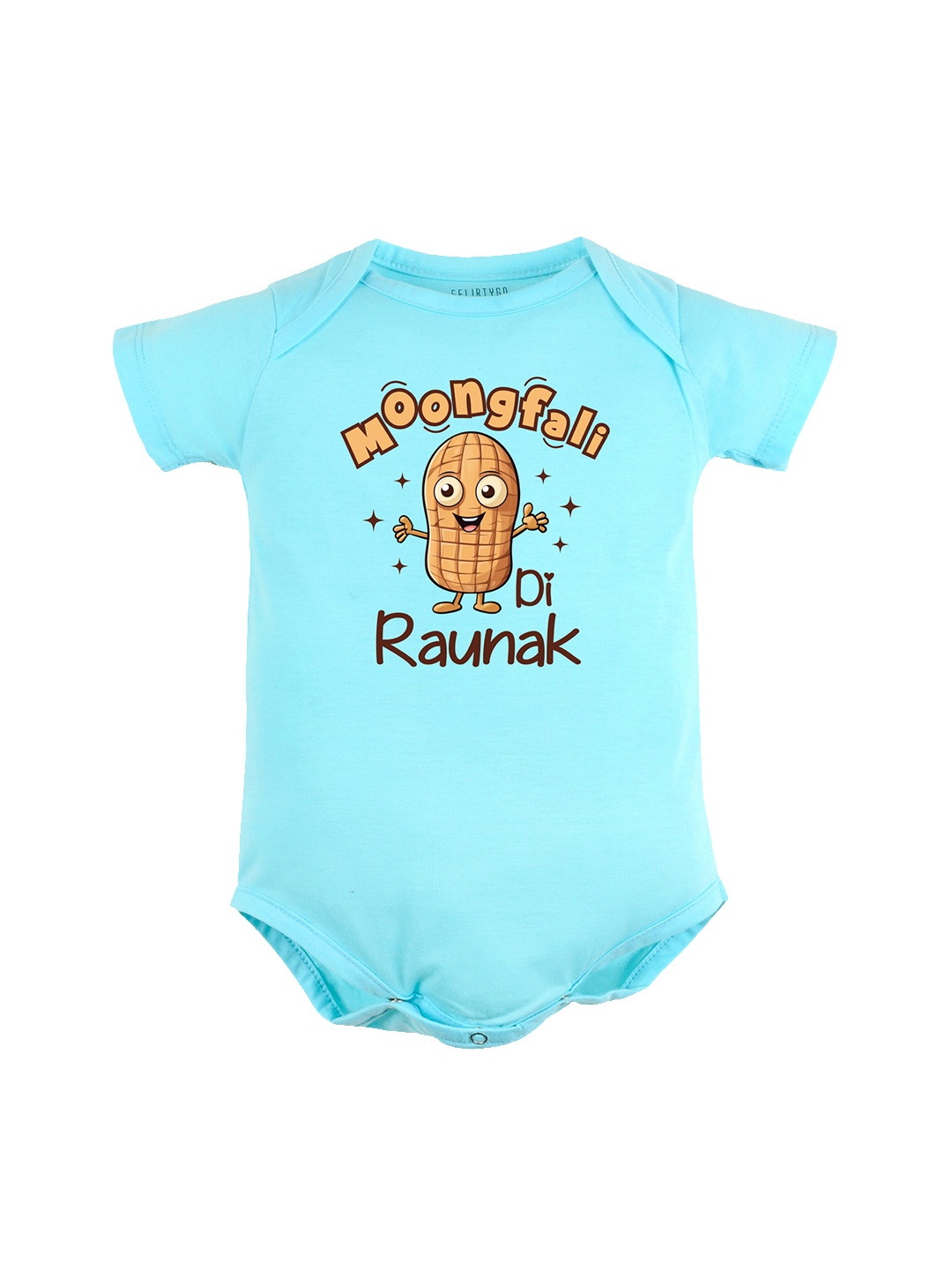 

FFLIRTYGO Infants Typography Printed Pure Cotton Bodysuit, Turquoise blue