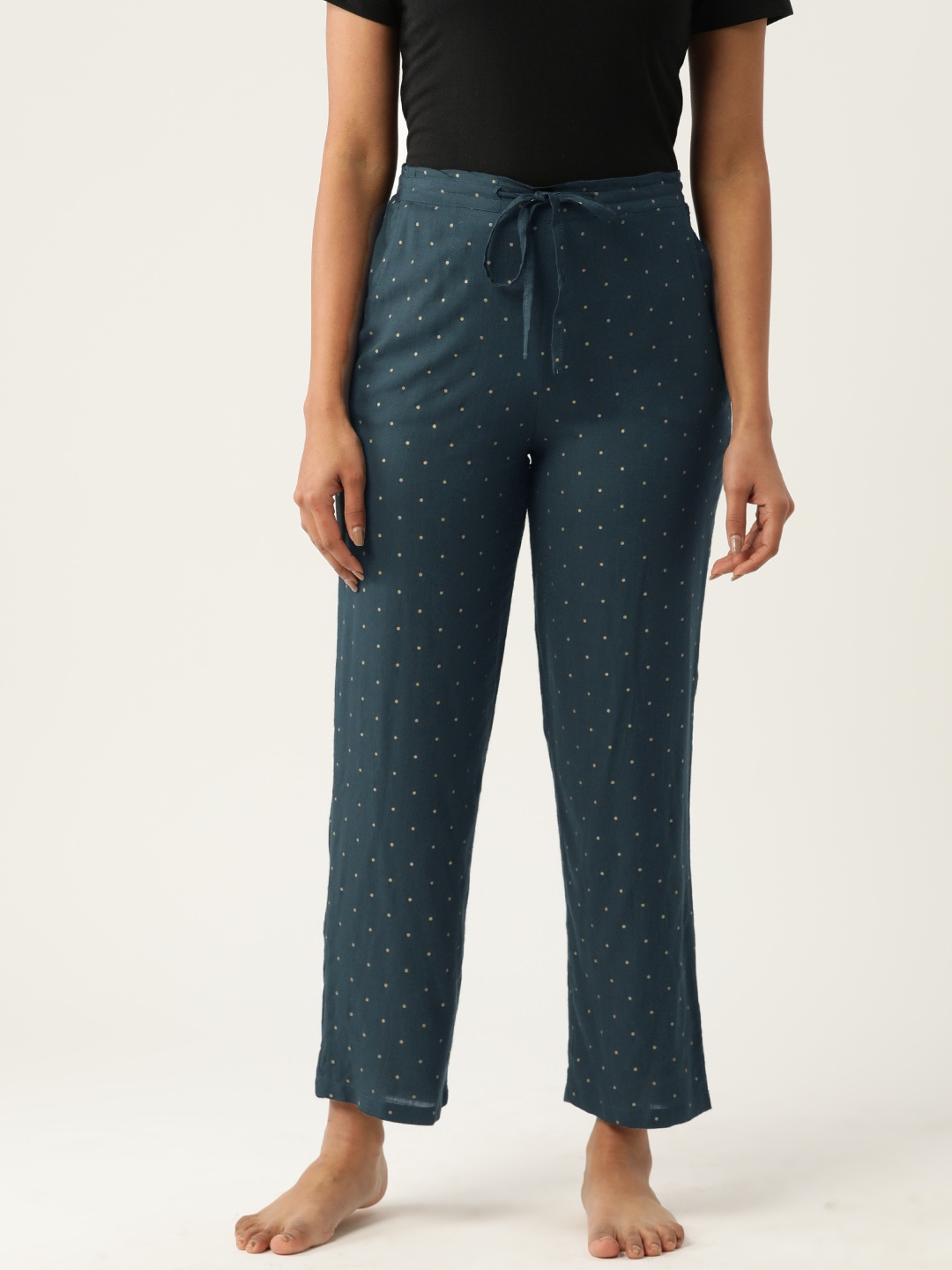 

Rue Collection Women Printed Cotton Lounge Pants, Green