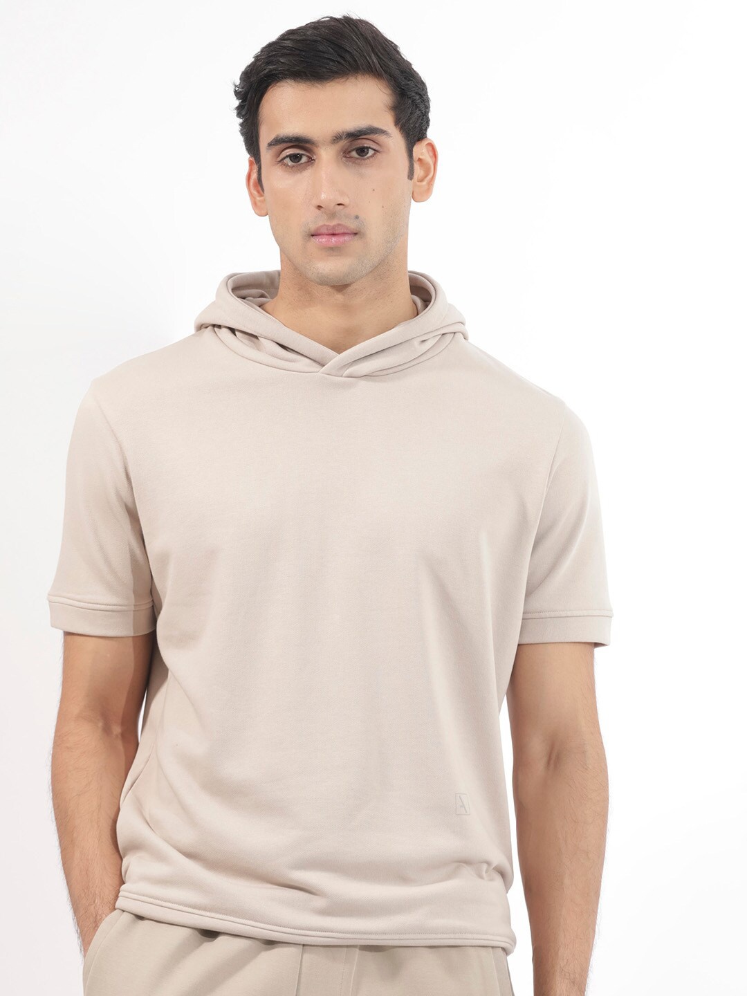

RARE RABBIT Men Shood Hooded Sweatshirt, Beige