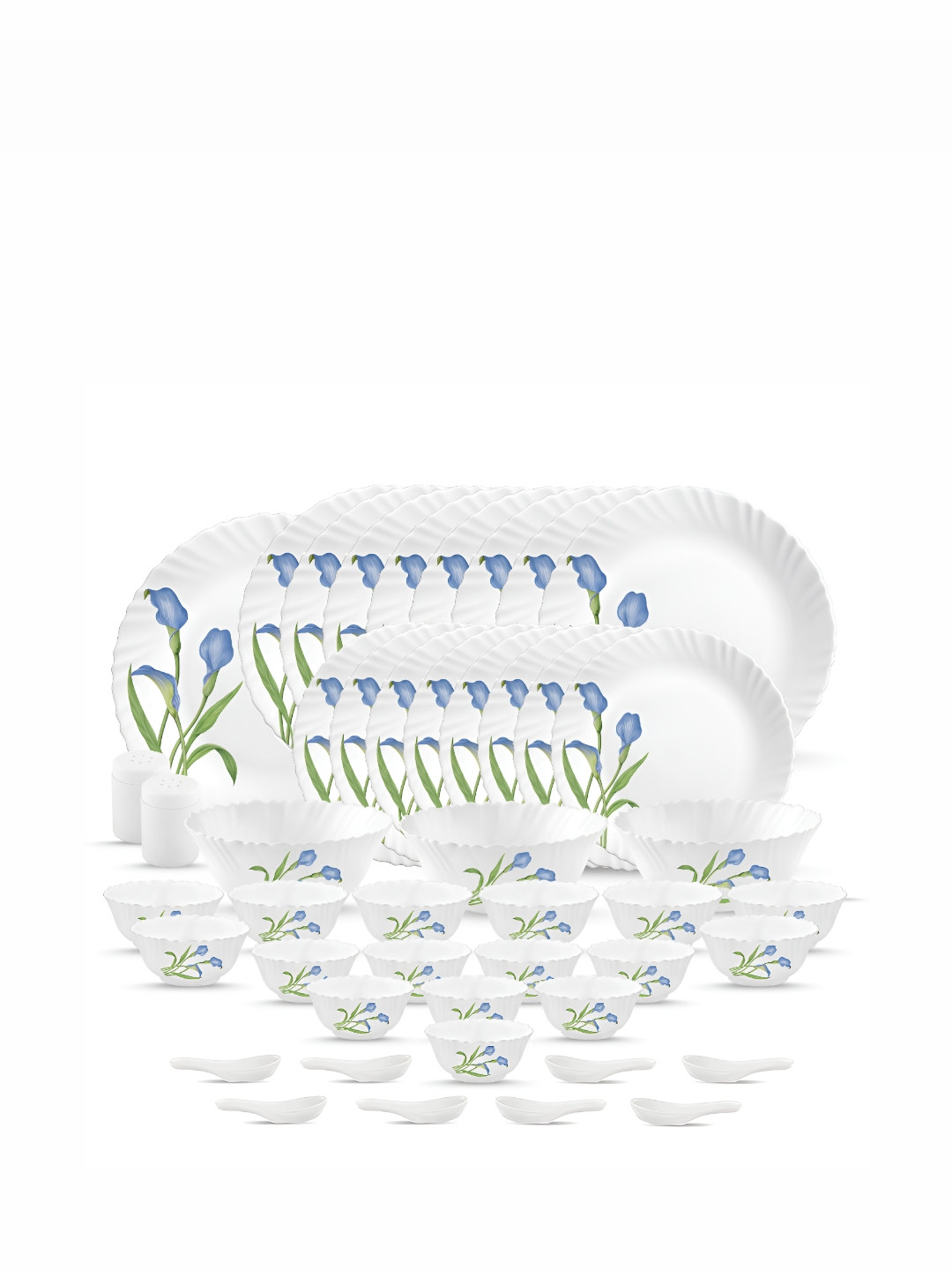 

Laopala Blue & White 46 Pieces Printed Opalware Glossy Dinner Set