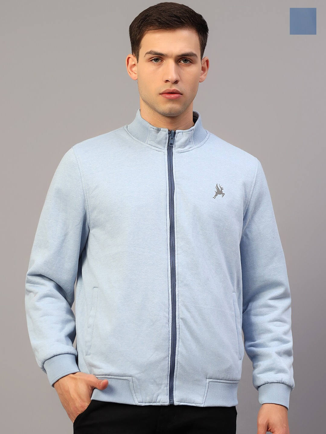 

Trenz Reversible Mock Collar Bomber Jacket, Blue