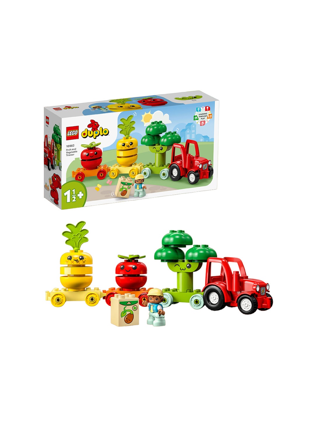

LEGO Duplo My First Fruit And Vegetable Tractor 19 Pieces Construction Toy, Red